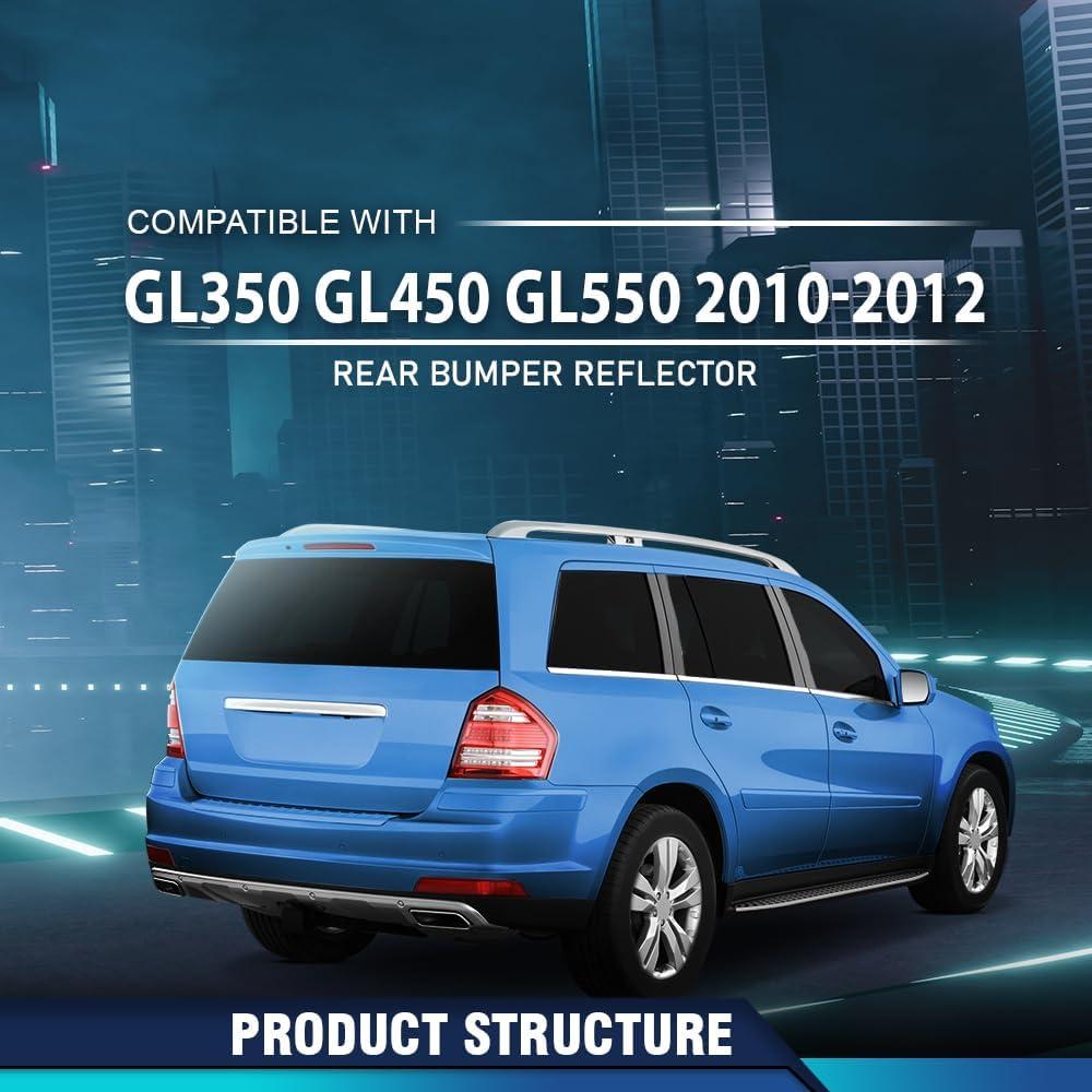 Reflectores Parachoques Trasero PIT66 Rojo para Benz GL-Class 2010-2012