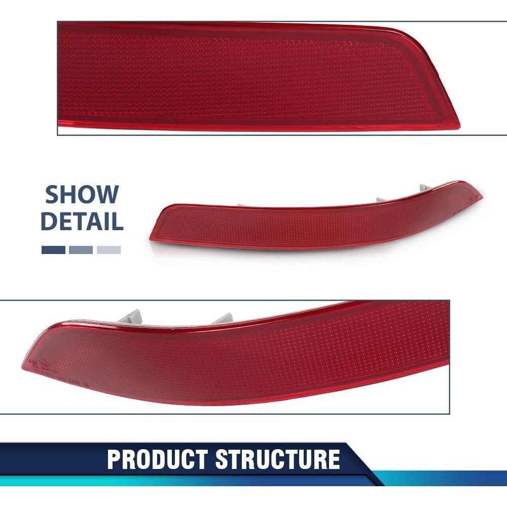 Reflectores Parachoques Trasero PIT66 Rojo para Benz GL-Class 2010-2012