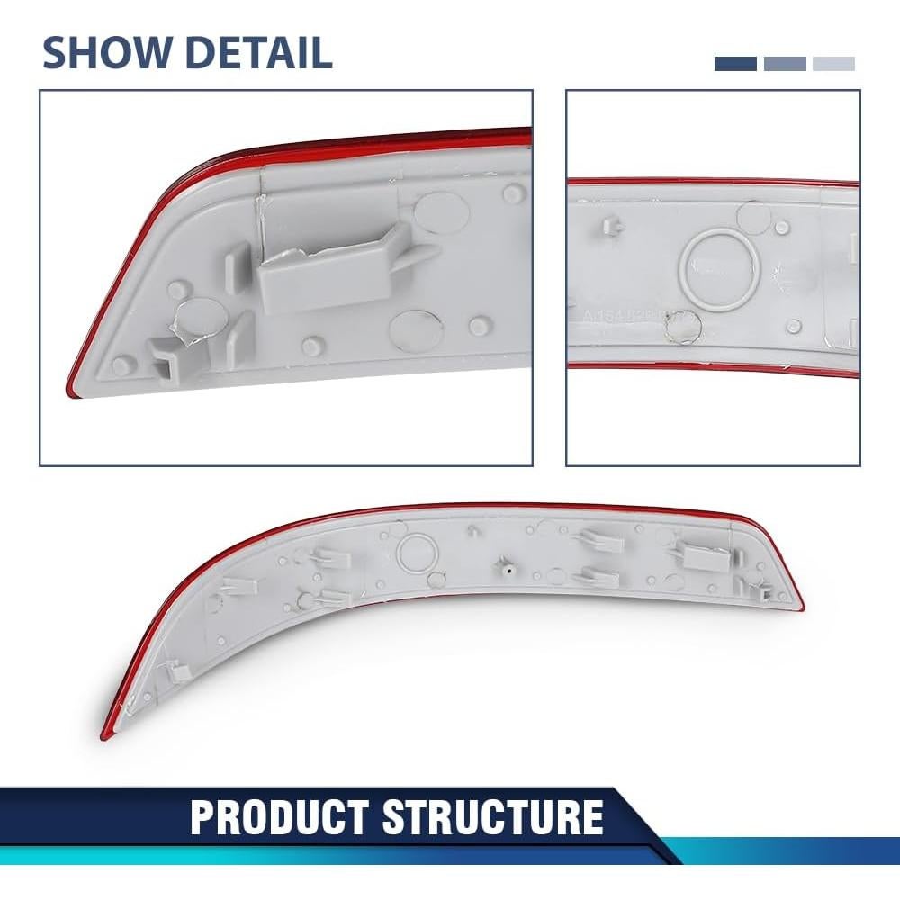 Reflectores Parachoques Trasero PIT66 Rojo para Benz GL-Class 2010-2012