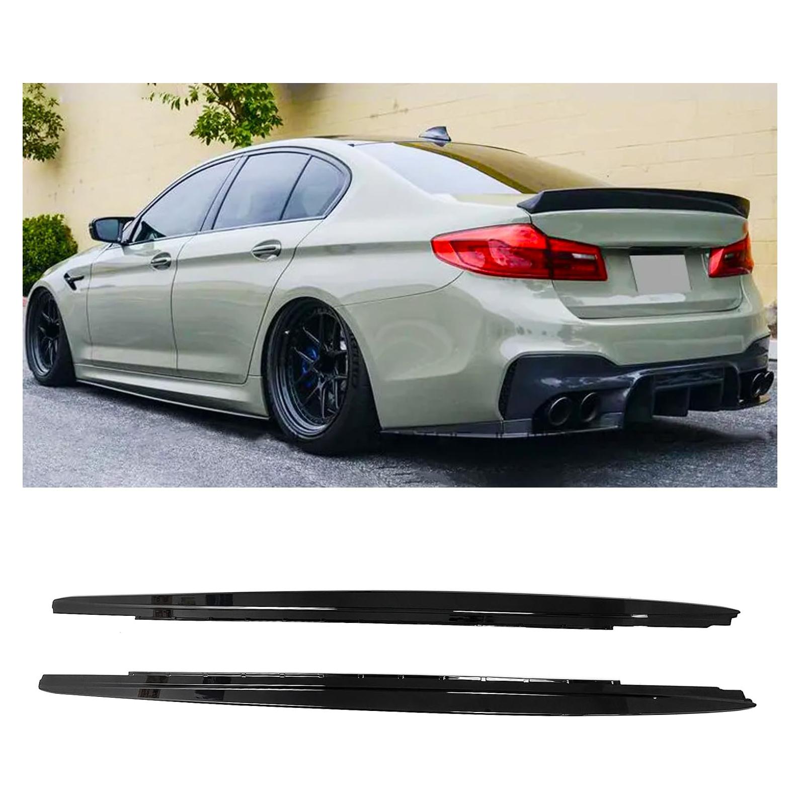 Faldones Laterales Compatibles PSLG G30 G31 F90 M5 Negro Brillante