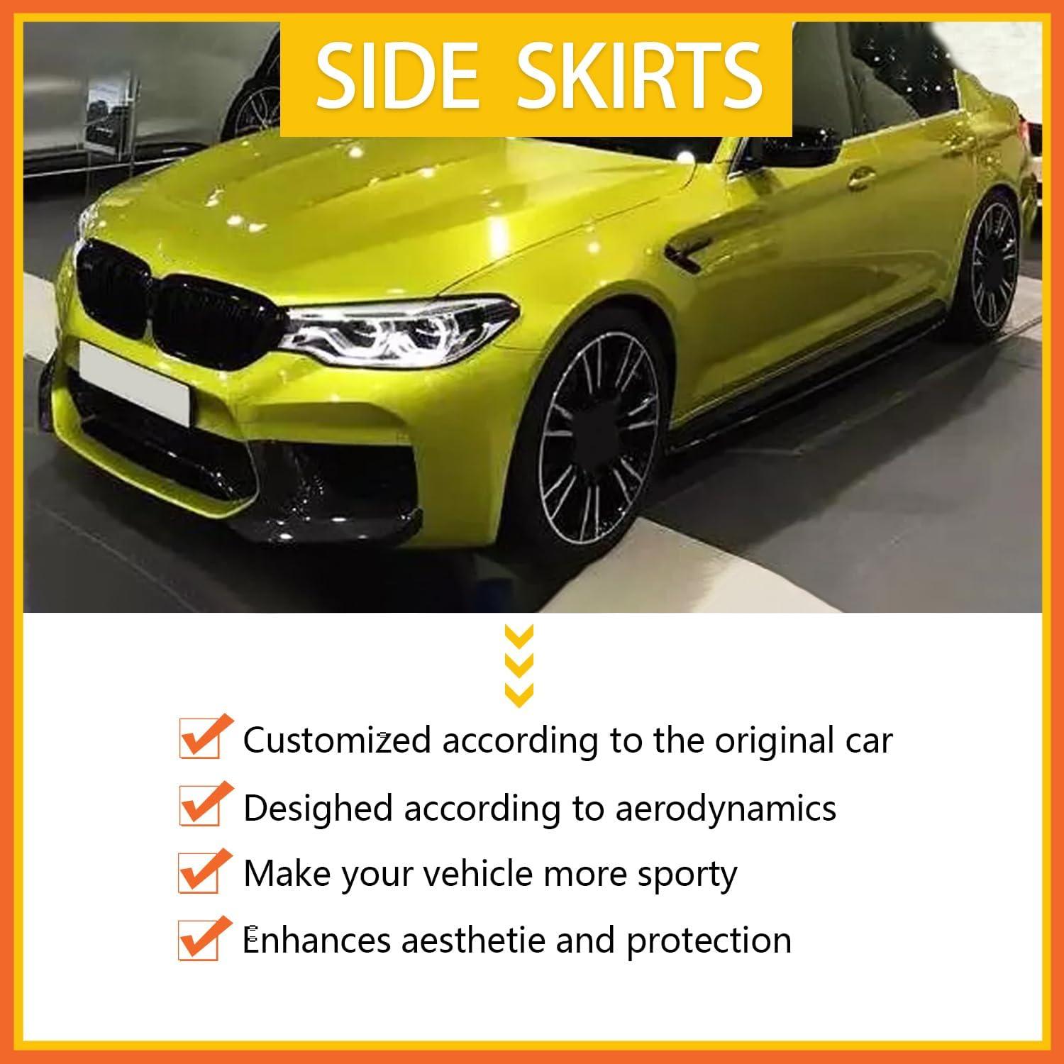 Faldones Laterales Compatibles PSLG G30 G31 F90 M5 Negro Brillante