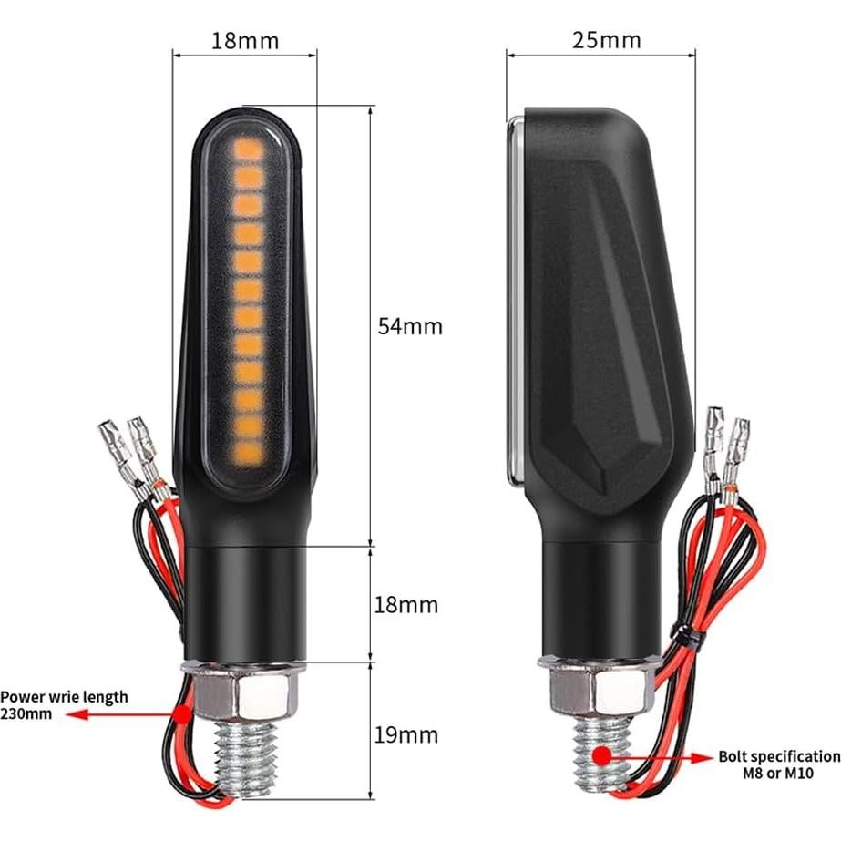 Indicadores de Giro LED Ámbar BlyilyB para Motocicleta - Paquete de 2