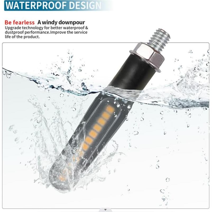 Indicadores de Giro LED Ámbar BlyilyB para Motocicleta - Paquete de 2