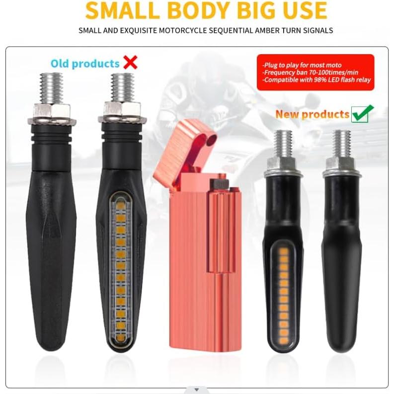 Indicadores de Giro LED Ámbar BlyilyB para Motocicleta - Paquete de 2