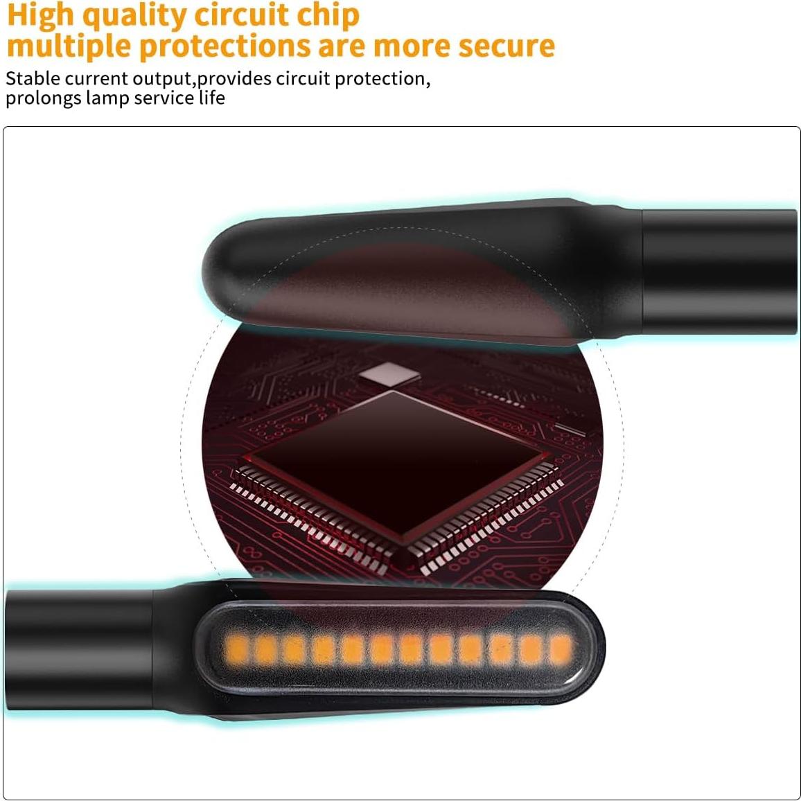 Indicadores de Giro LED Ámbar BlyilyB para Motocicleta - Paquete de 2