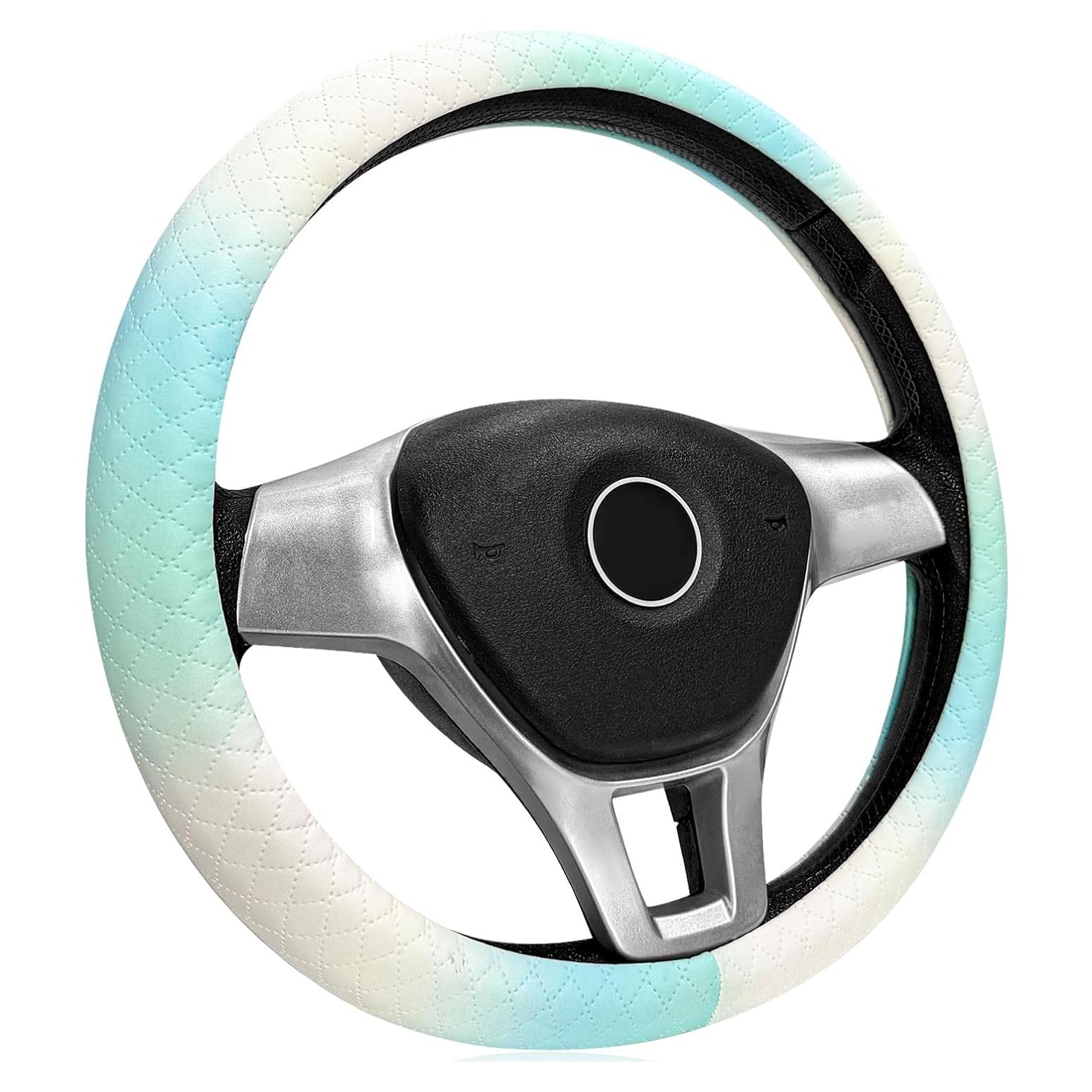 Funda de Volante YTFRL 38 cm Cuero Antideslizante Azul Gradiente