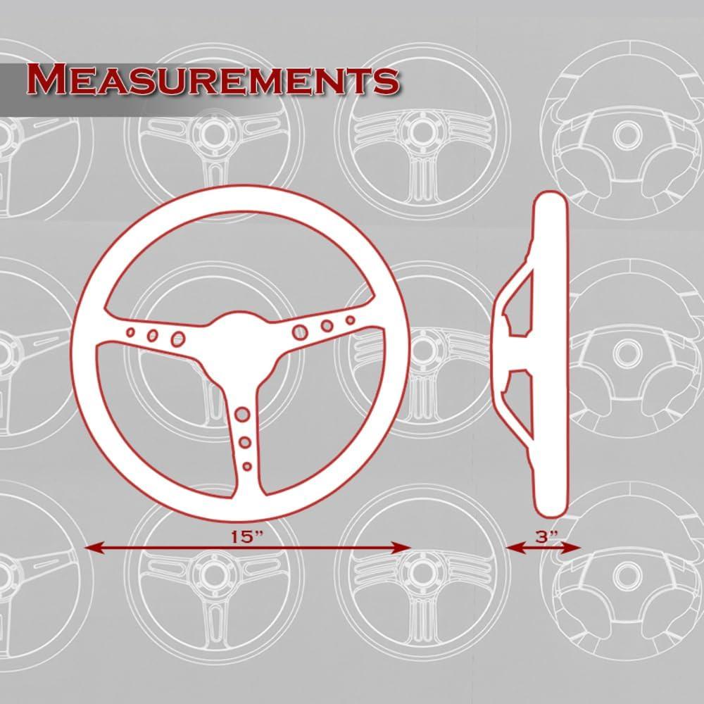 Volante de Dirección W-Power 15" Cuero Negro 3 Radios