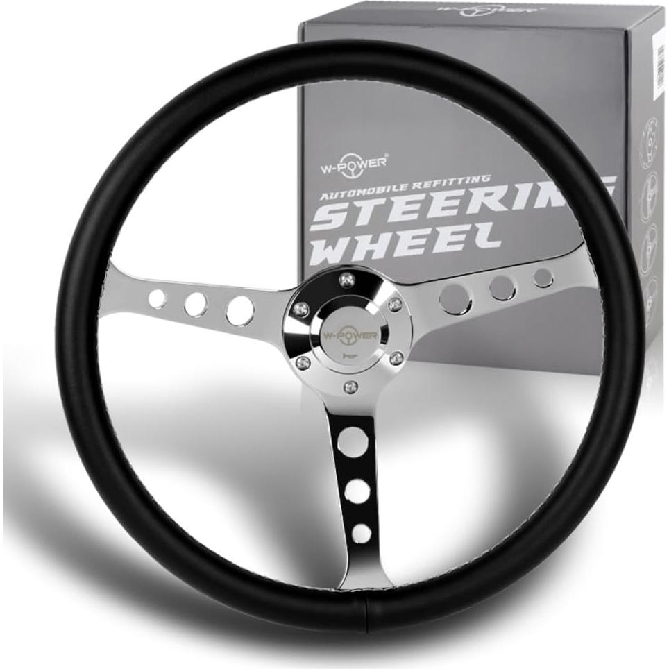 Volante de Dirección W-Power 15" Cuero Negro 3 Radios
