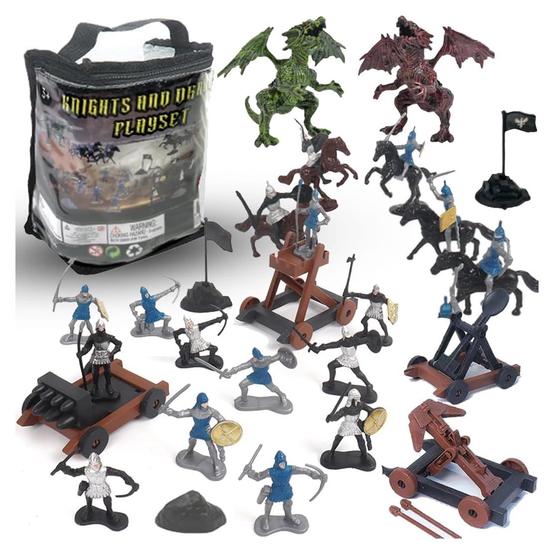 Figuras Medievales Liberty Imports - 42 Caballeros y Dragones