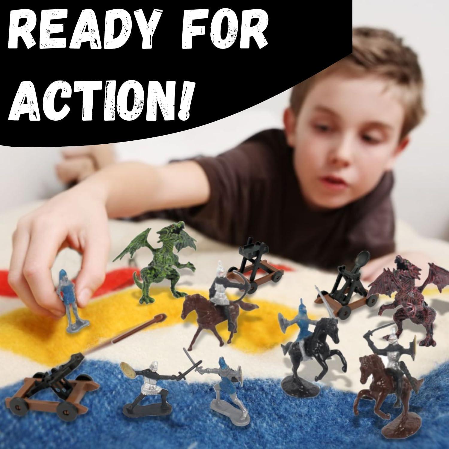 Figuras Medievales Liberty Imports - 42 Caballeros y Dragones