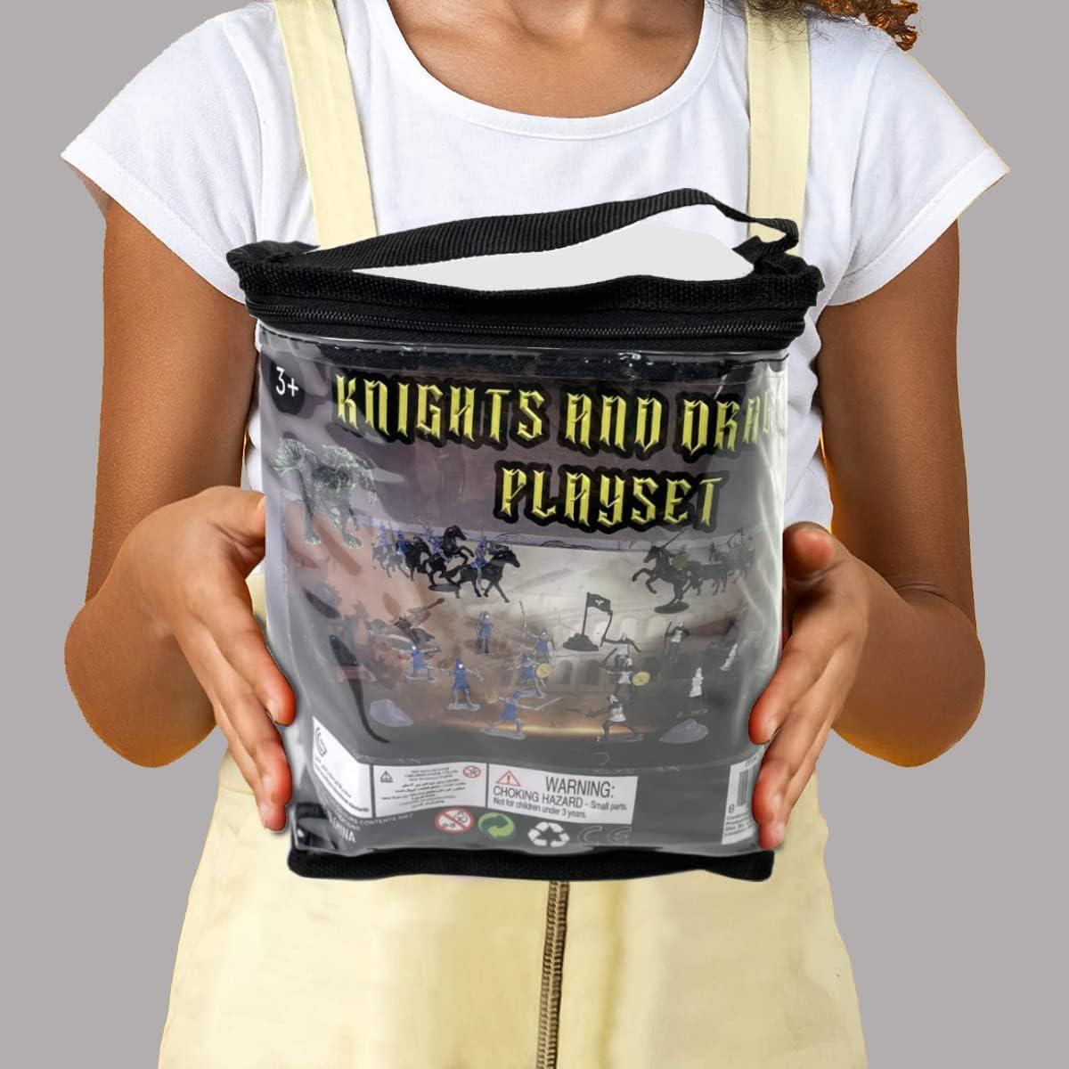 Figuras Medievales Liberty Imports - 42 Caballeros y Dragones