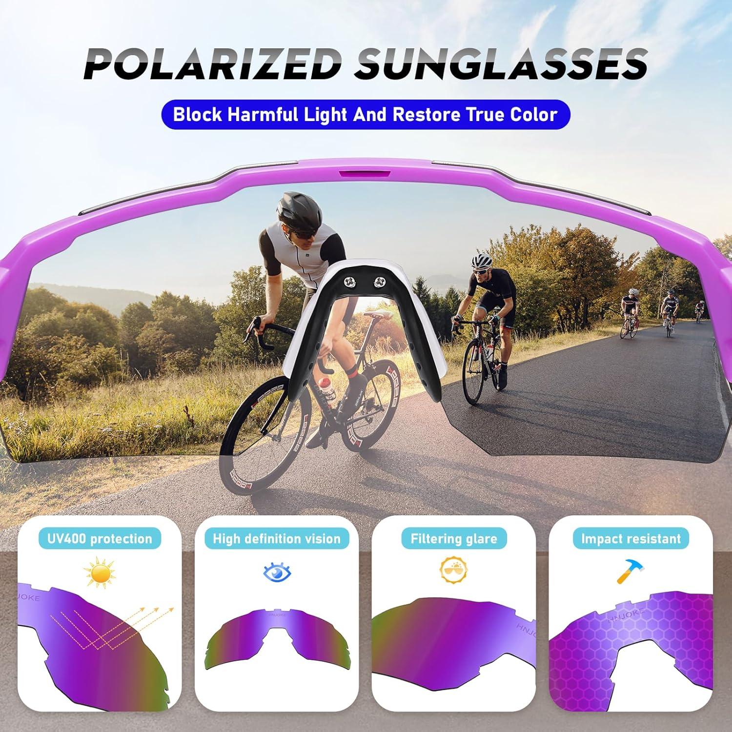 Gafas de Sol Polarizadas UV400 para Ciclismo y Correr - Púrpura