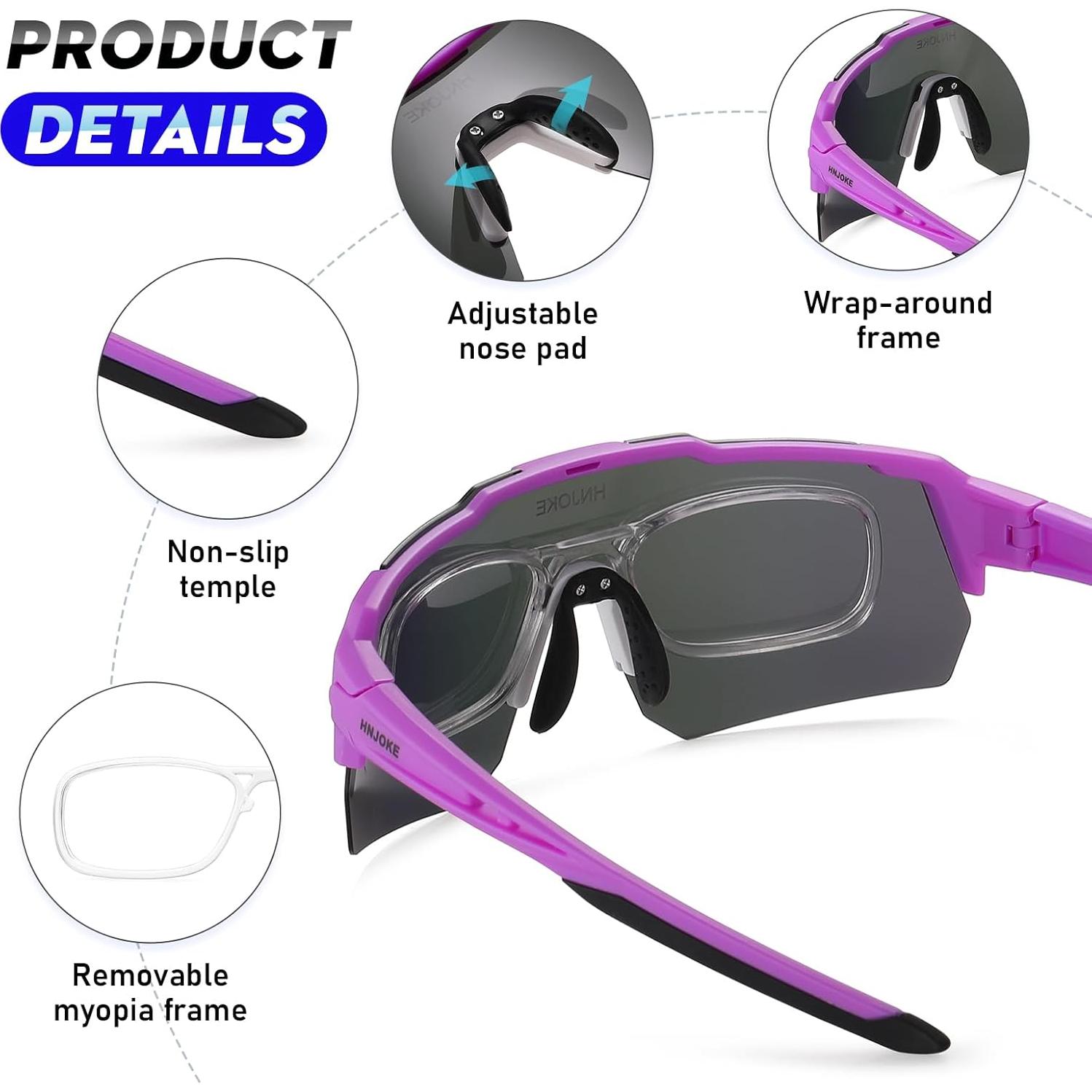 Gafas de Sol Polarizadas UV400 para Ciclismo y Correr - Púrpura