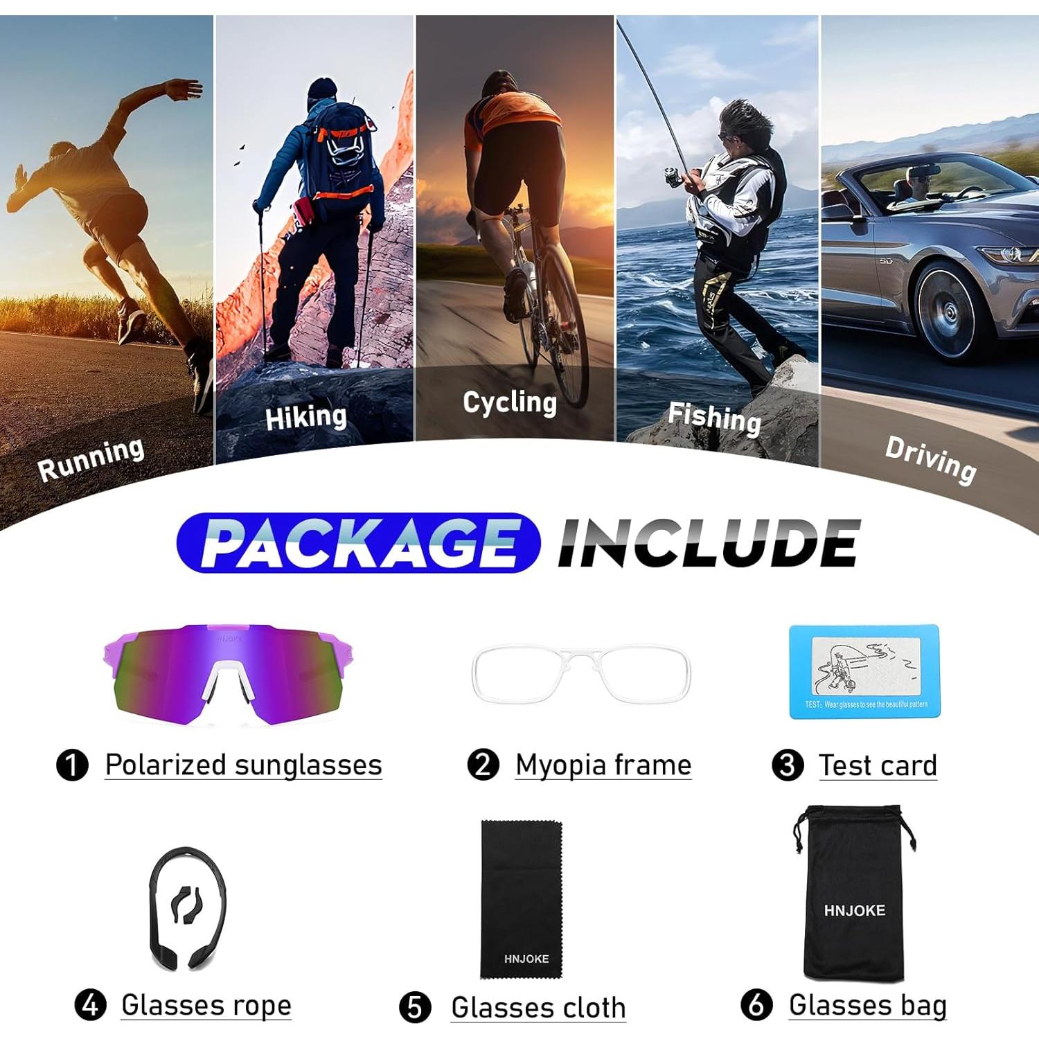 Gafas de Sol Polarizadas UV400 para Ciclismo y Correr - Púrpura