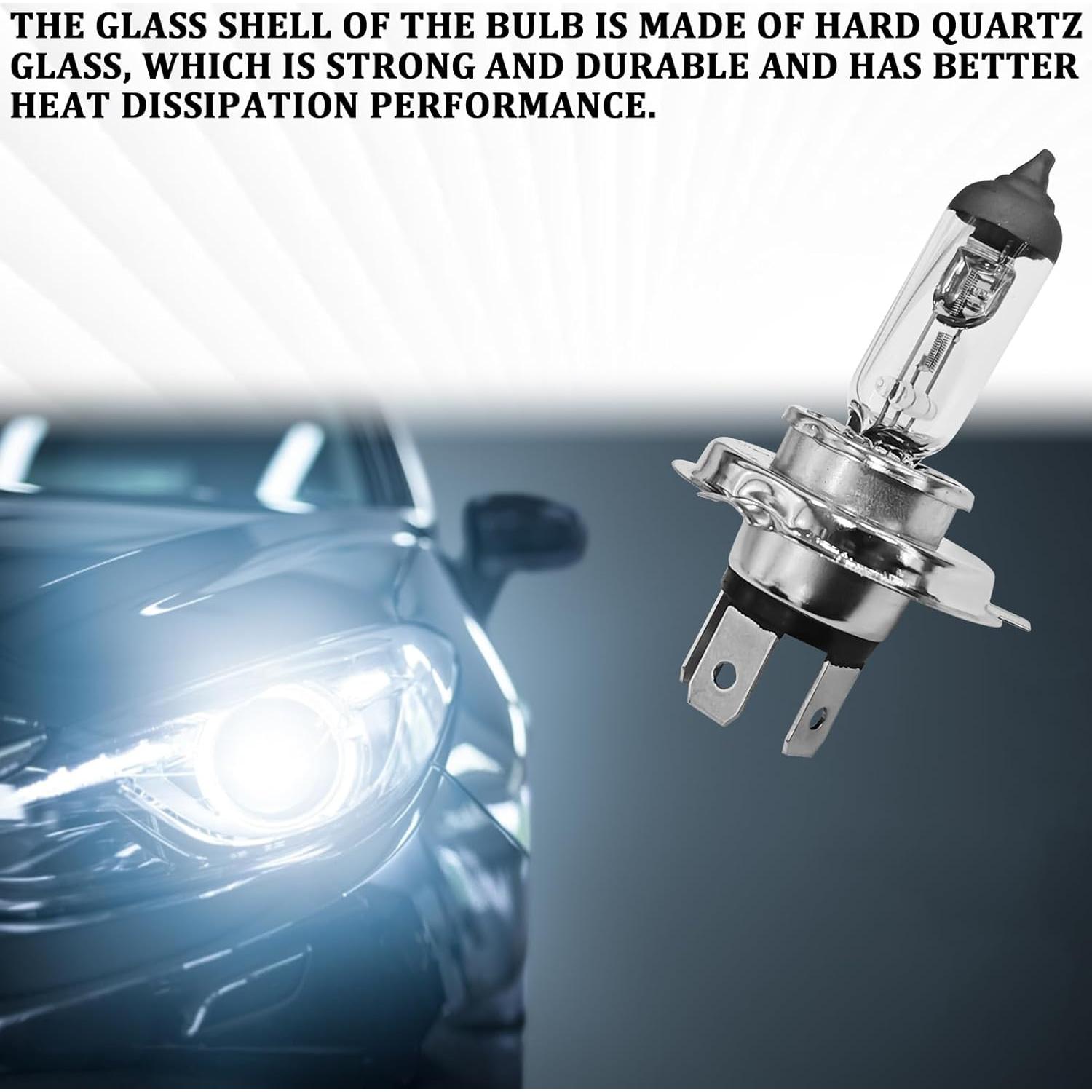 2 Bombillas Halógenas H4-55W QKYS para Automóvil 12V Blanco