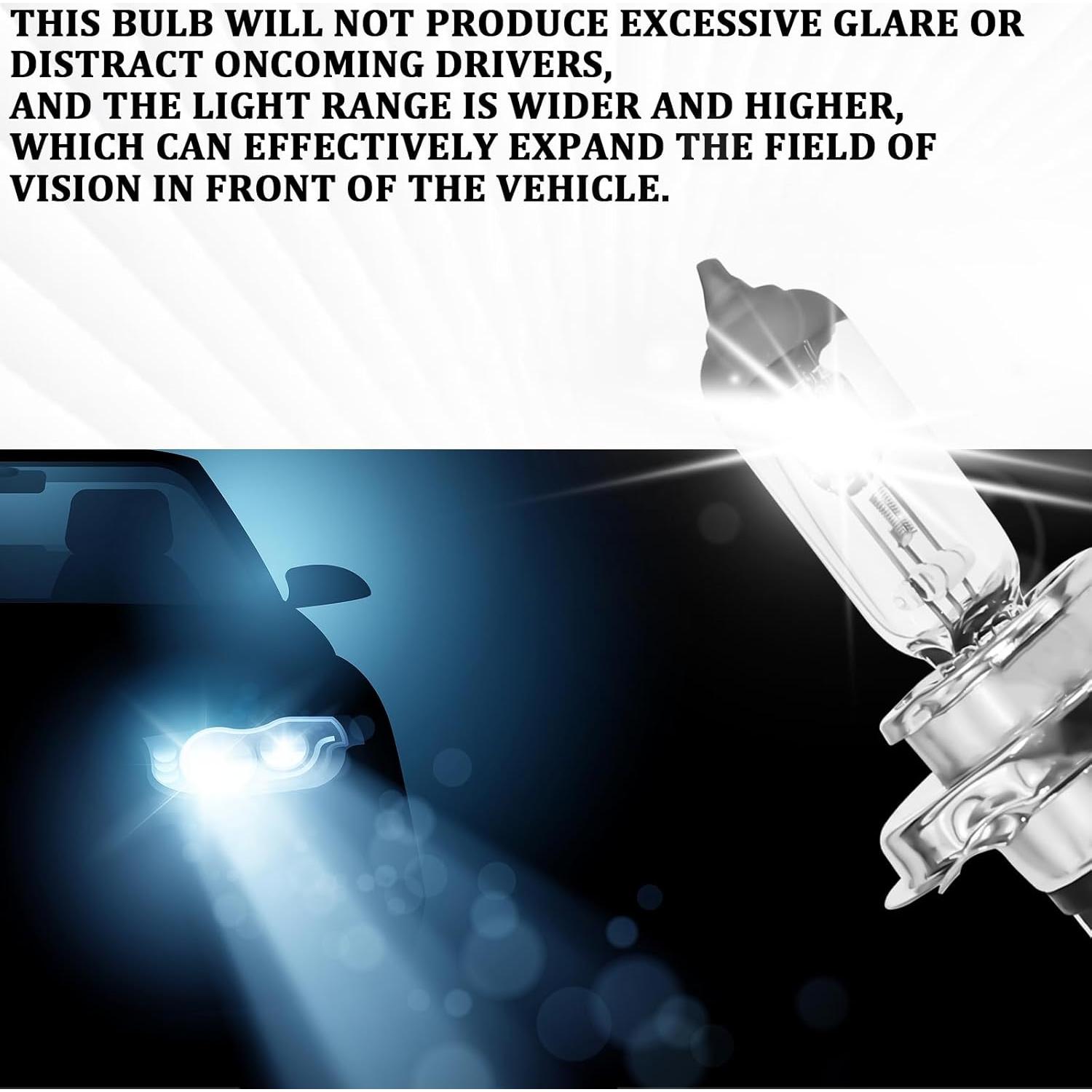 2 Bombillas Halógenas H4-55W QKYS para Automóvil 12V Blanco