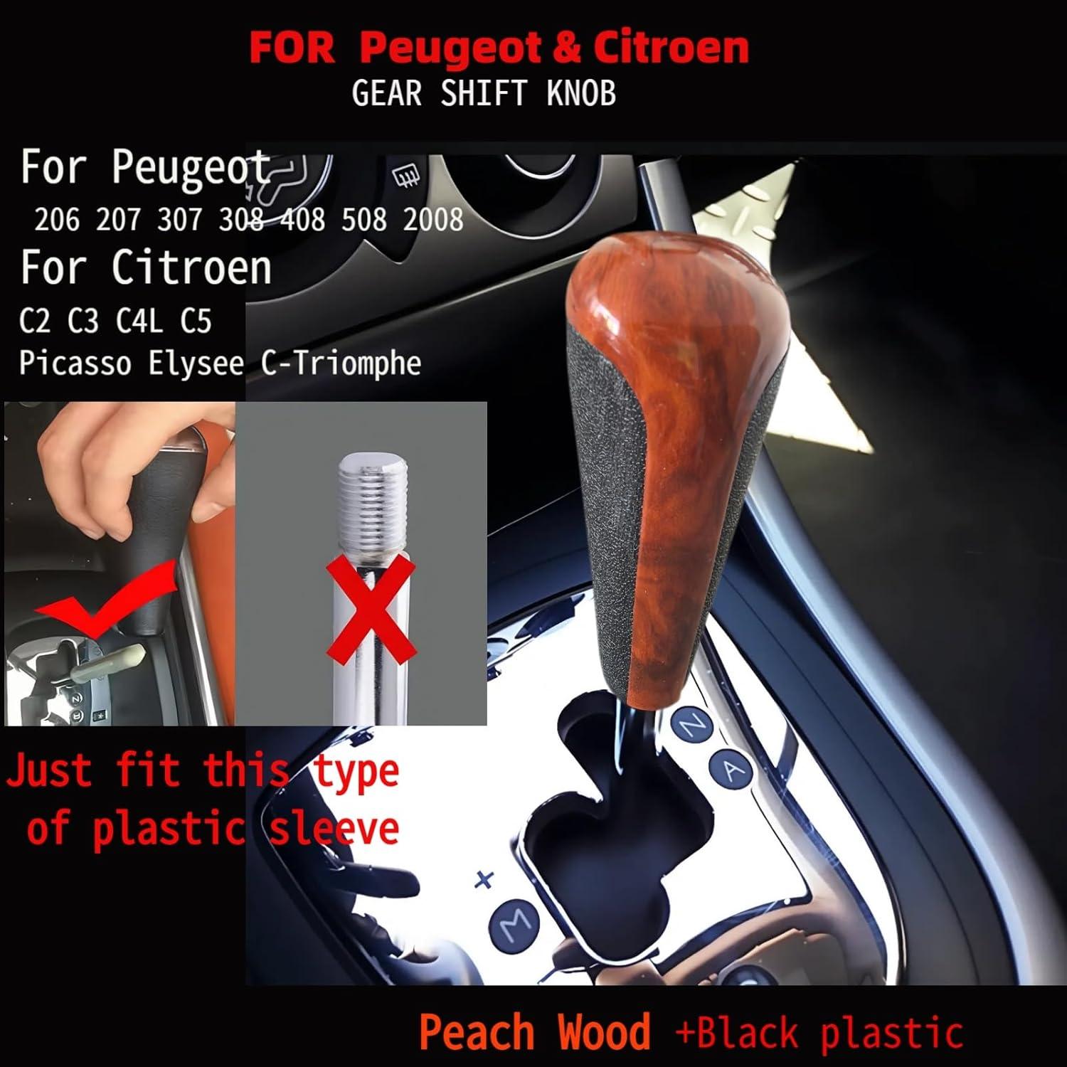 Perilla de Cambio Unichefry para Peugeot y Citroen - Cuero Marrón