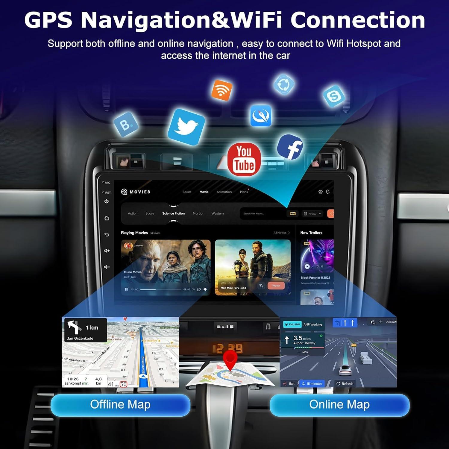 Estéreo Android NHOPEEW 9" para Porsche Cayenne 2002-2010