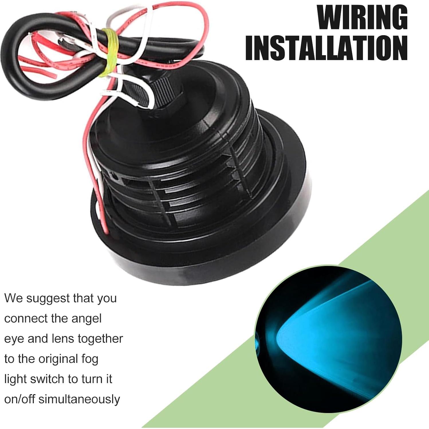 Luz de Niebla LED Grandí Redonda 7.6 cm Azul Hielo 2 Piezas