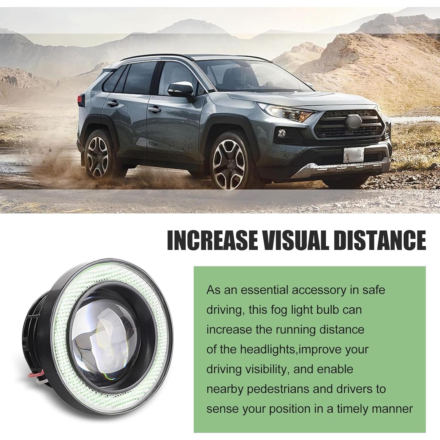 Luz de Niebla LED Grandí Redonda 7.6 cm Azul Hielo 2 Piezas