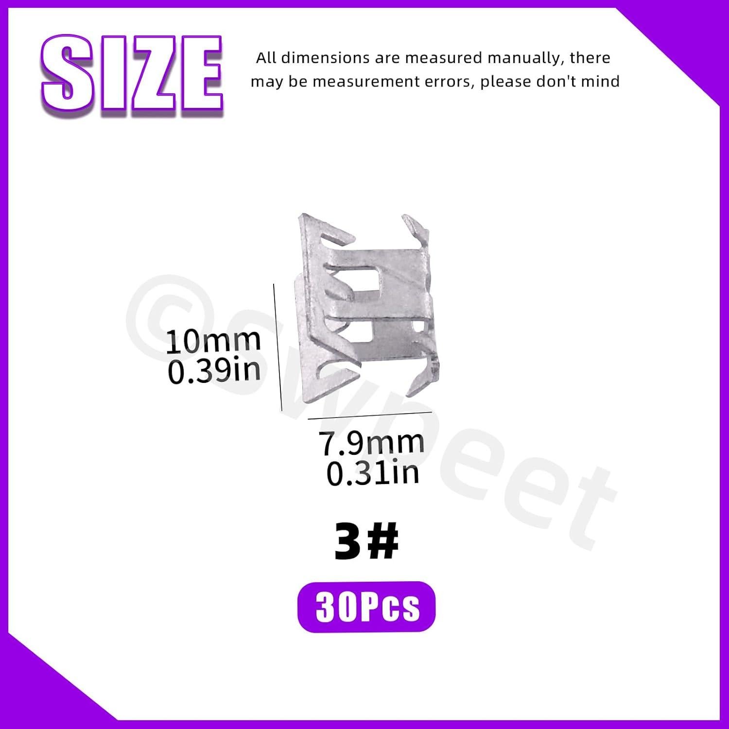 30 Pcs Clip U de Auto Metal Swpeet 7.9mm para Panel Interior