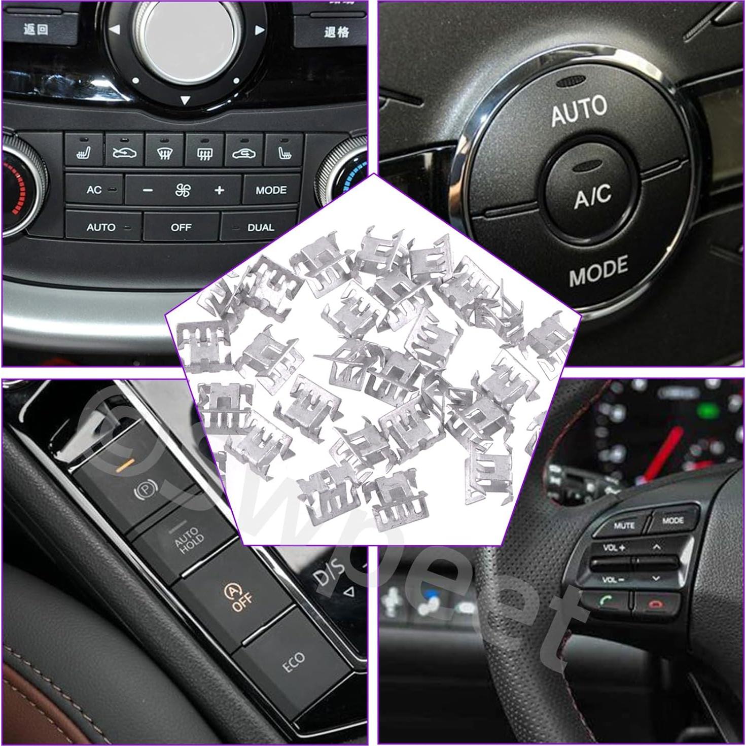 30 Pcs Clip U de Auto Metal Swpeet 7.9mm para Panel Interior