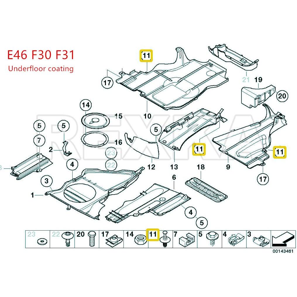 20 Clips de Retención Rexka para Guardabarros BMW OEM