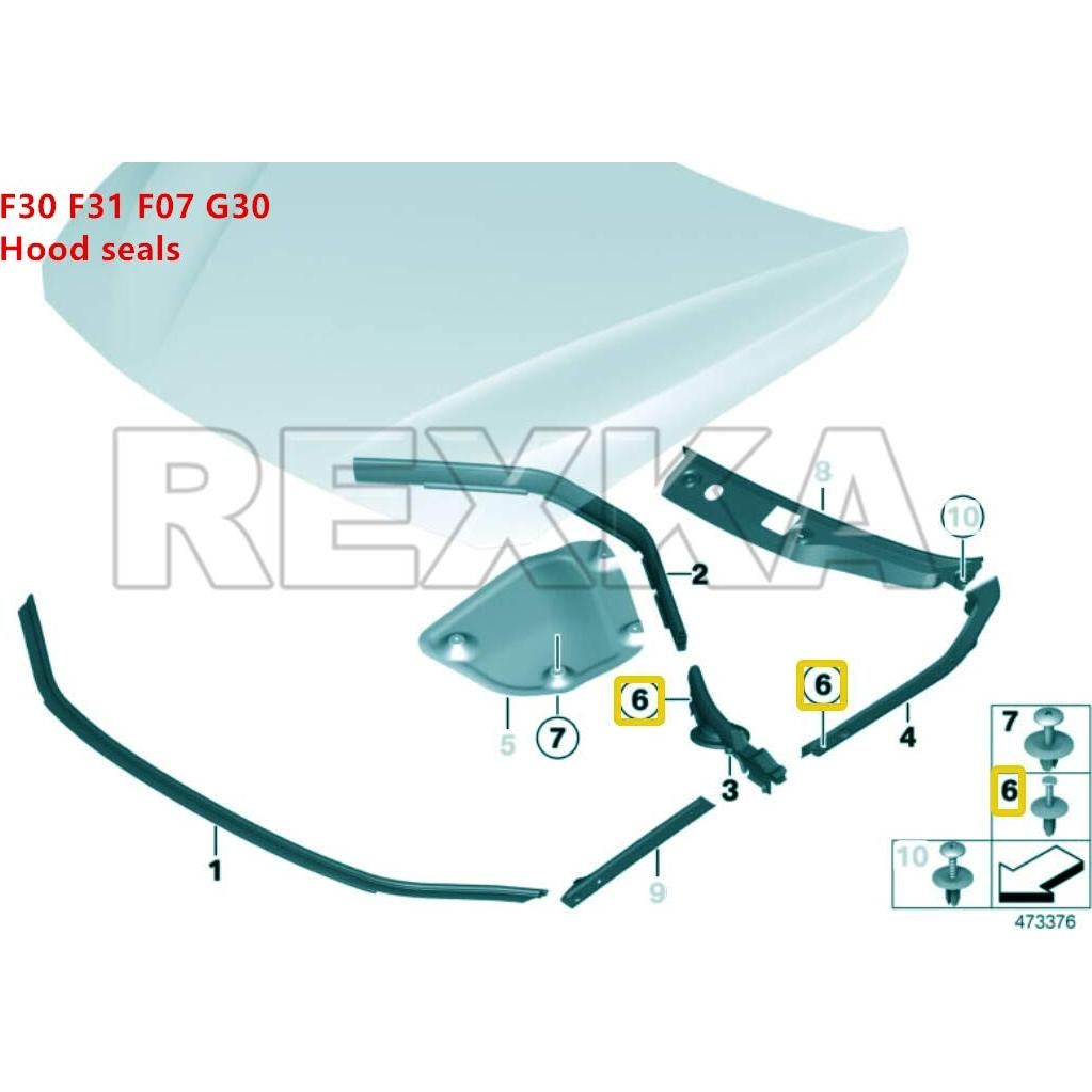 20 Clips de Retención Rexka para Guardabarros BMW OEM