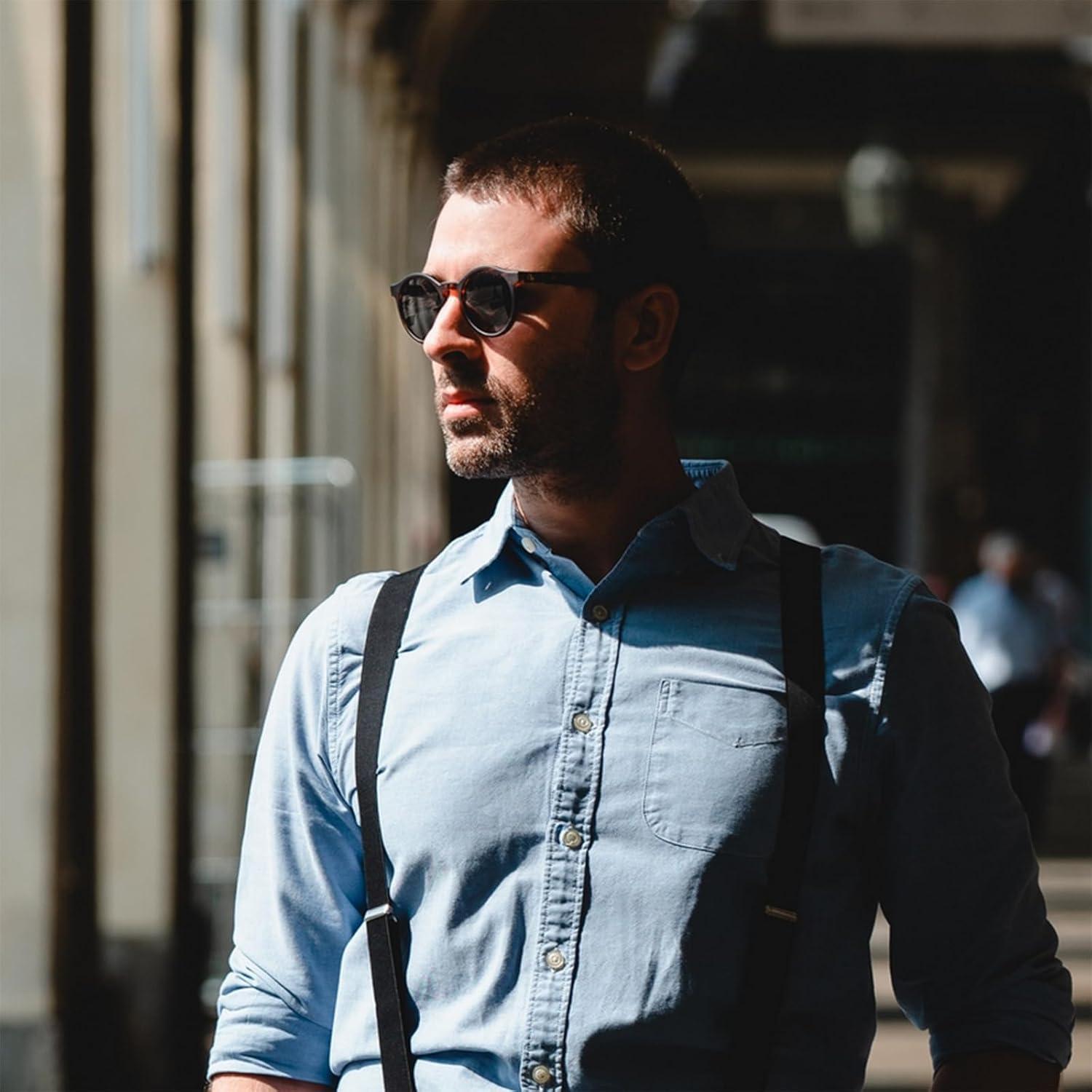 Gafas de sol redondas polarizadas Steampunk 54mm marrón