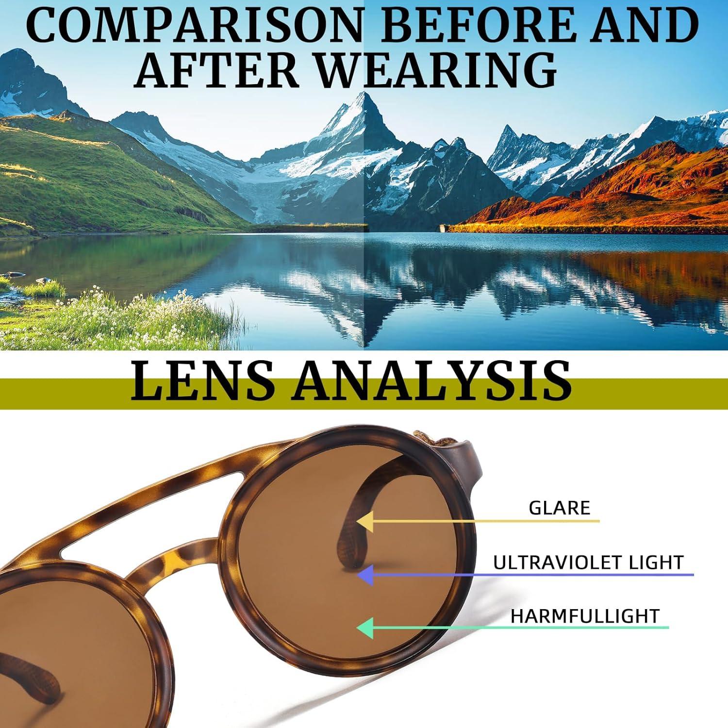 Gafas de sol Steampunk polarizadas con escudo de cuero 52mm