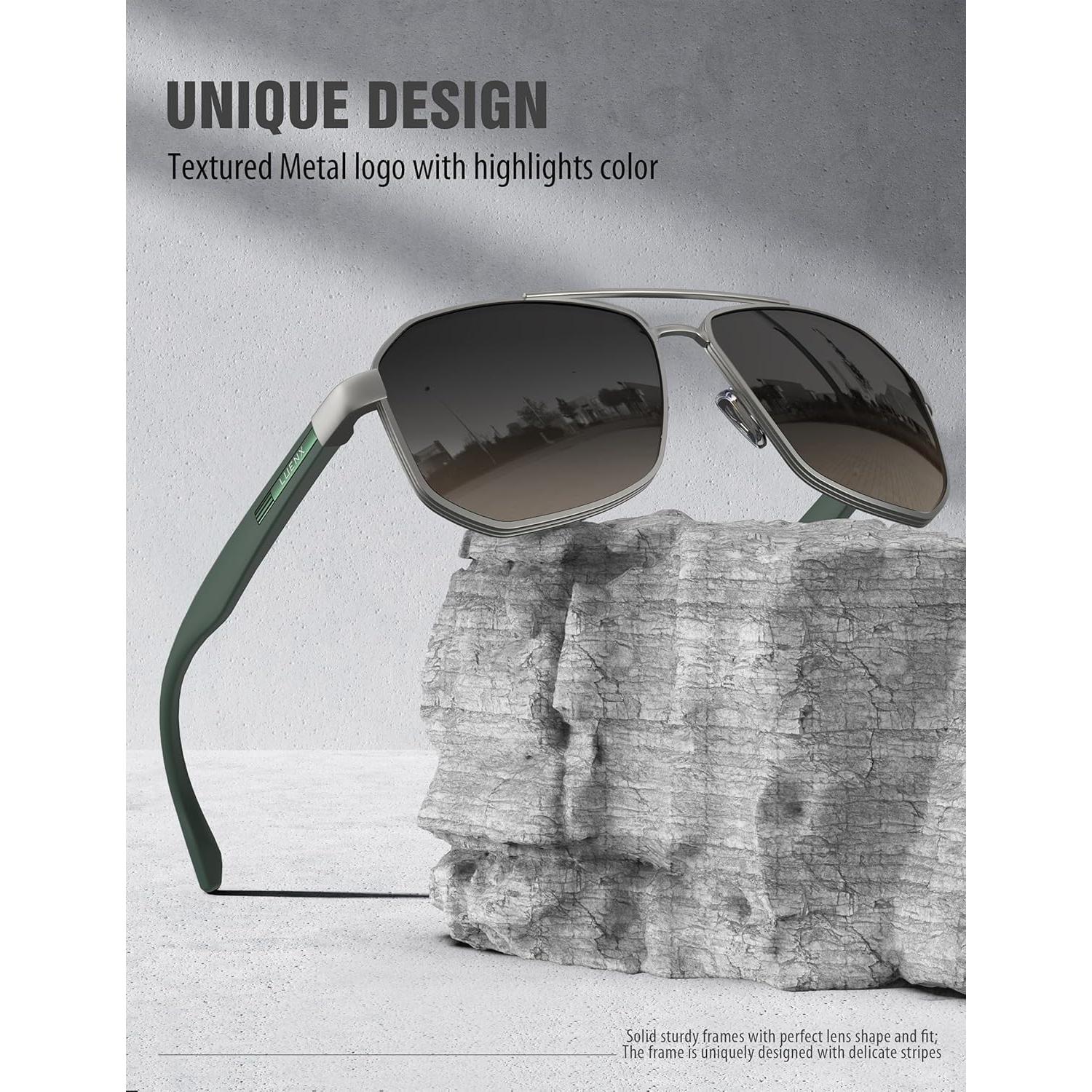 Gafas de sol LUENX Aviador Polarizadas UV400 61mm Hombres