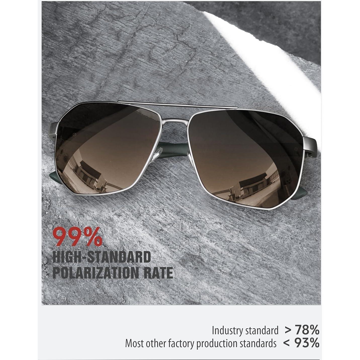 Gafas de sol LUENX Aviador Polarizadas UV400 61mm Hombres