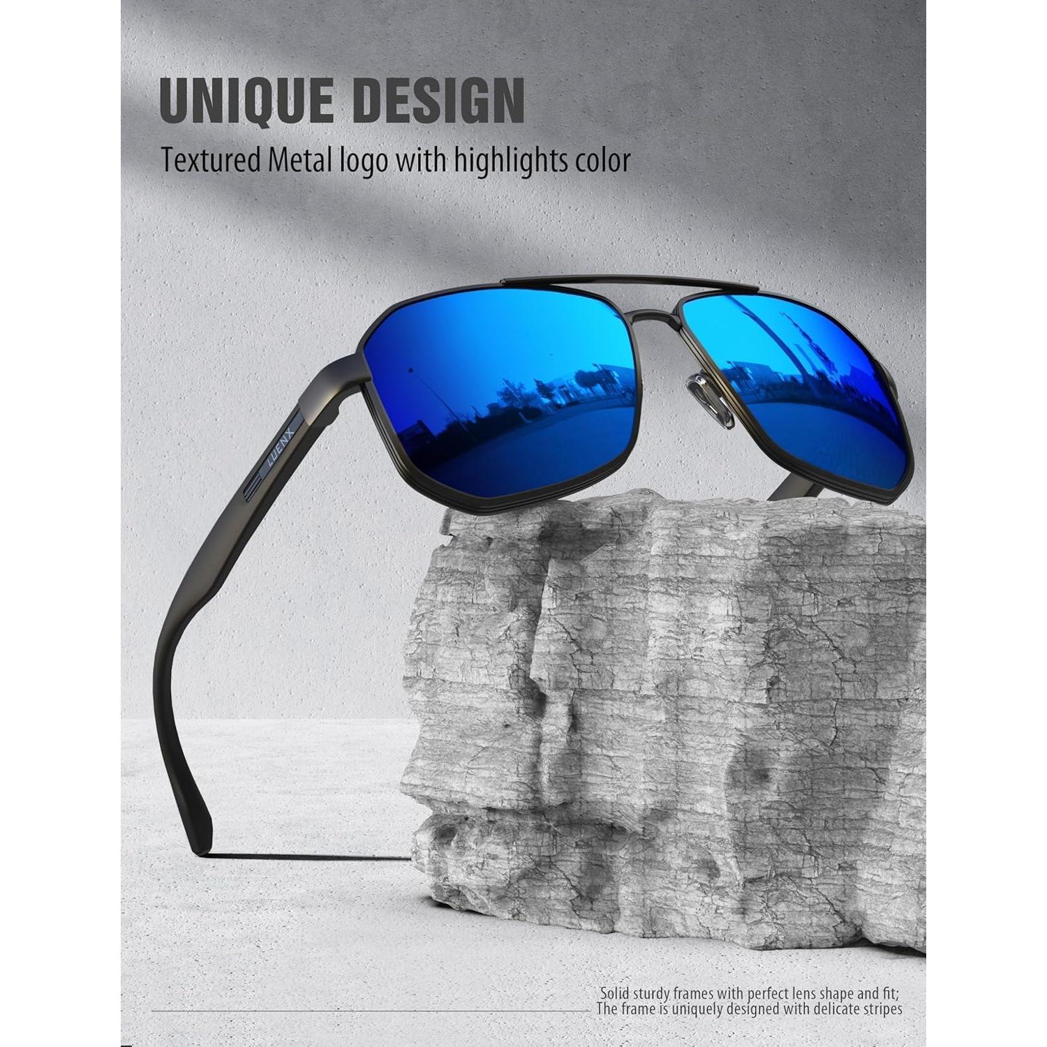 Gafas de sol LUENX Aviador Polarizadas UV400 61mm Hombres