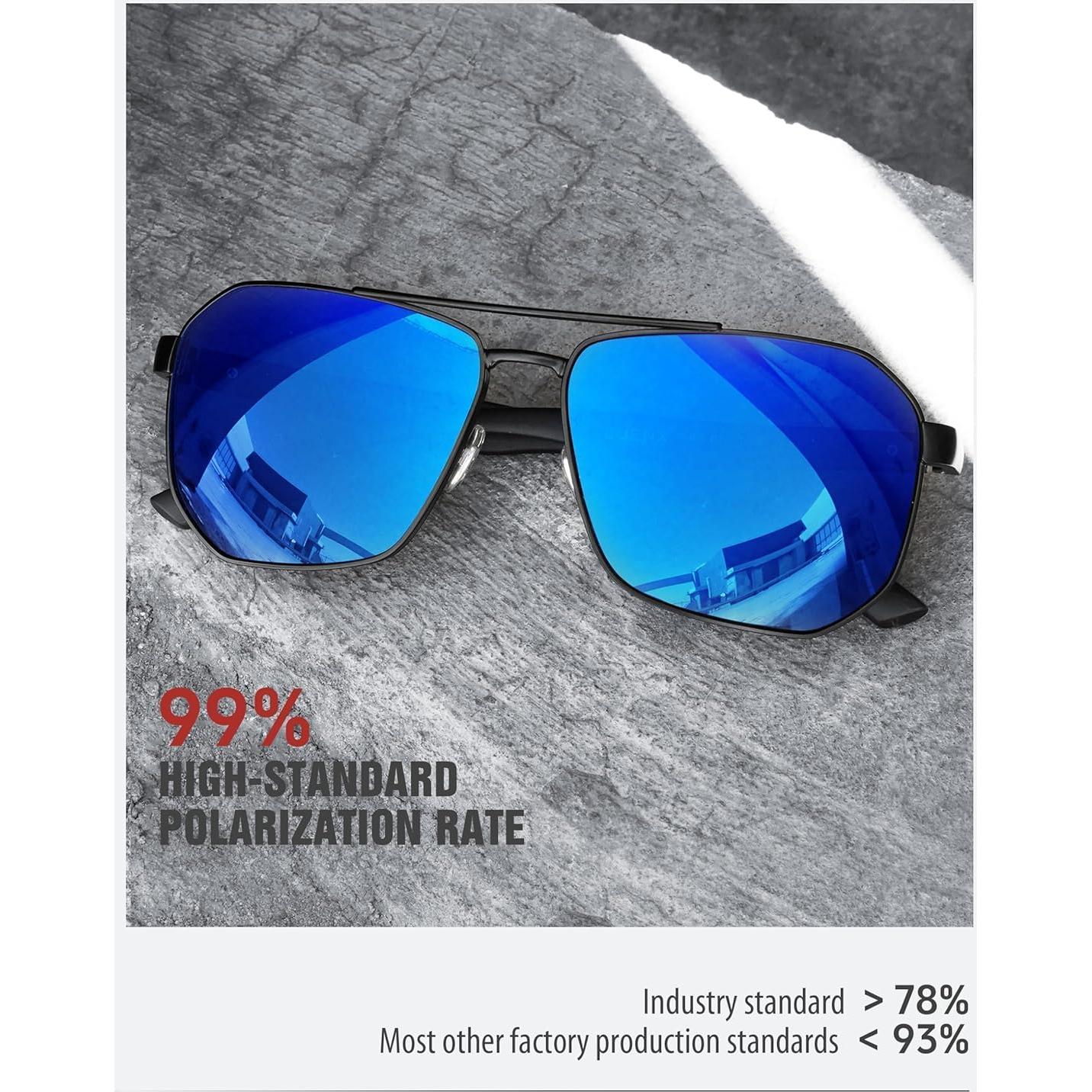 Gafas de sol LUENX Aviador Polarizadas UV400 61mm Hombres