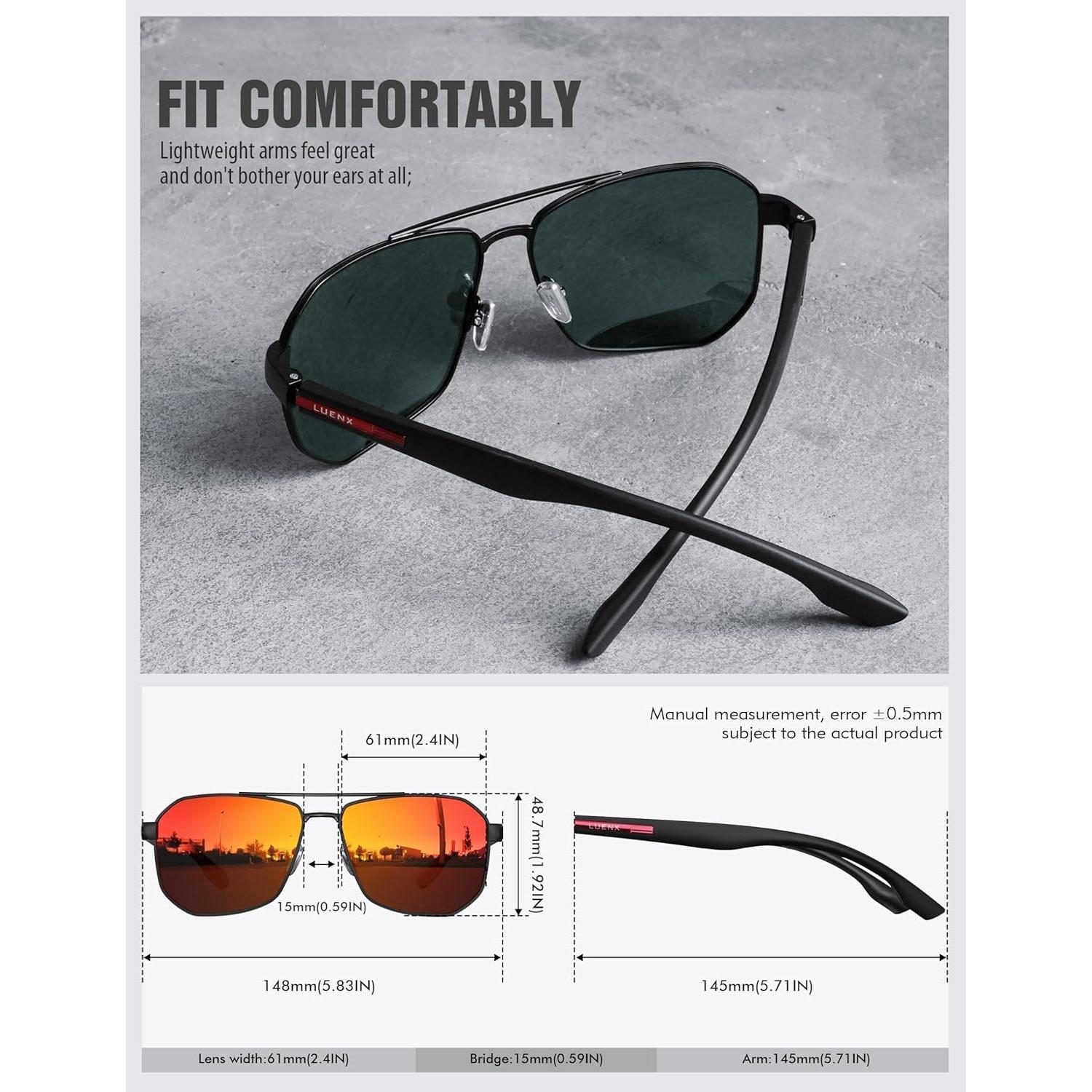 Gafas de sol LUENX Aviador Polarizadas UV400 61mm