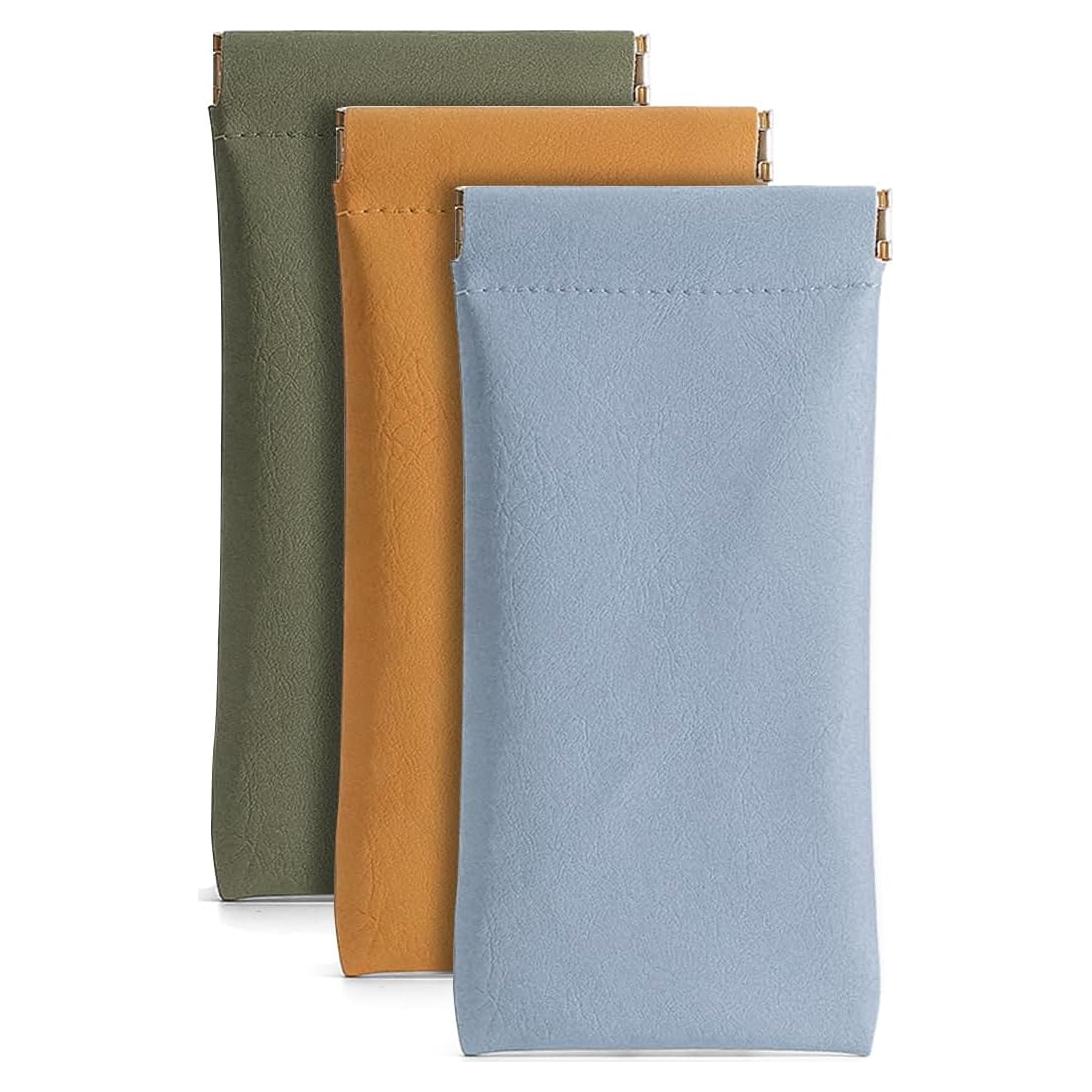 Estuches de Gafas de Cuero PU - 3 Piezas - Impermeables