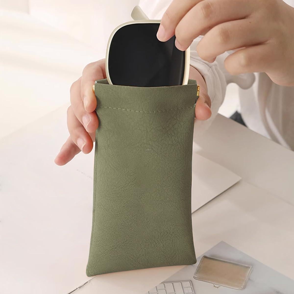 Estuches de Gafas de Cuero PU - 3 Piezas - Impermeables