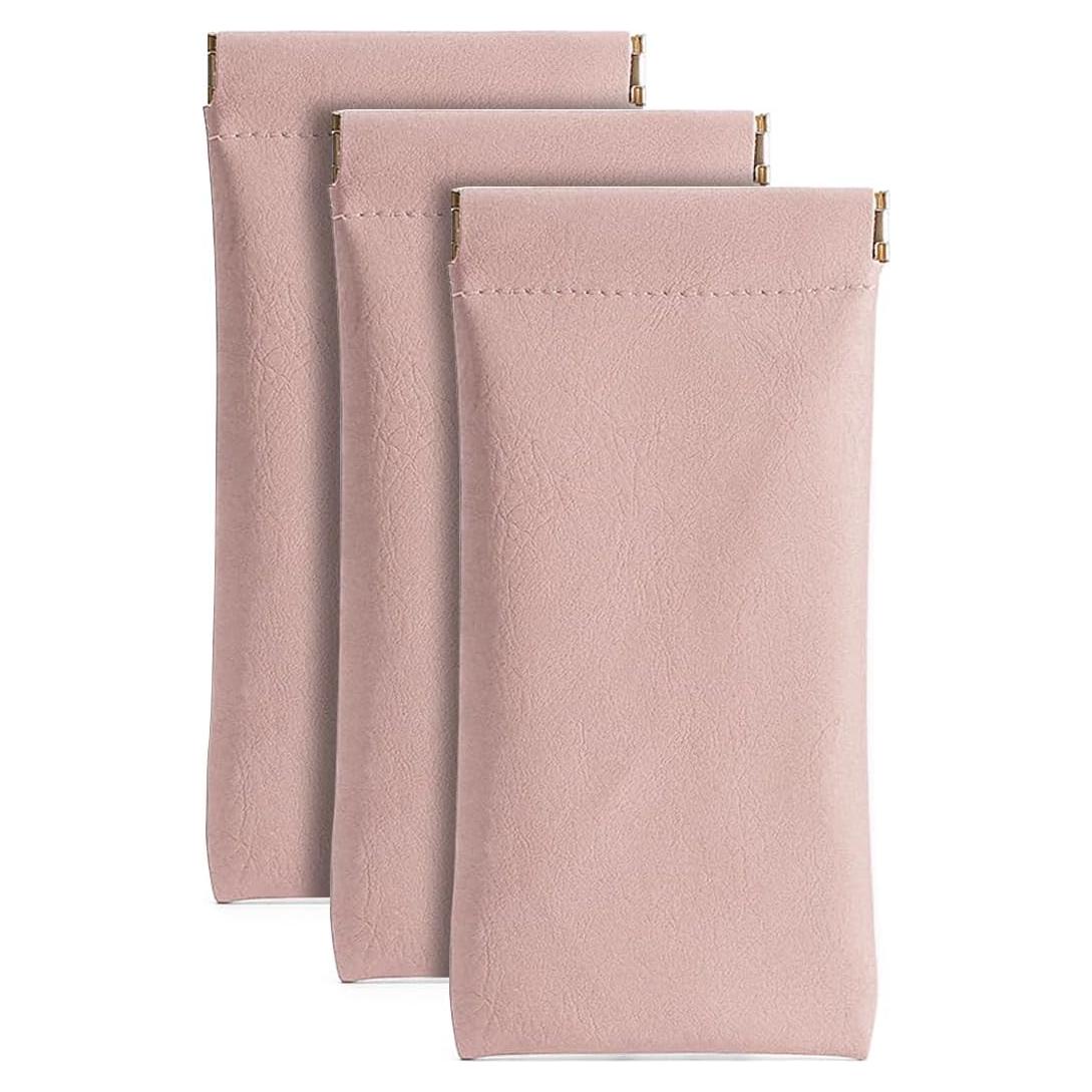 Paquete de 3 estuches de gafas PU Rosa 18x9 cm