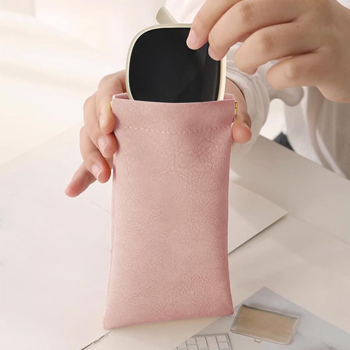 Paquete de 3 estuches de gafas PU Rosa 18x9 cm