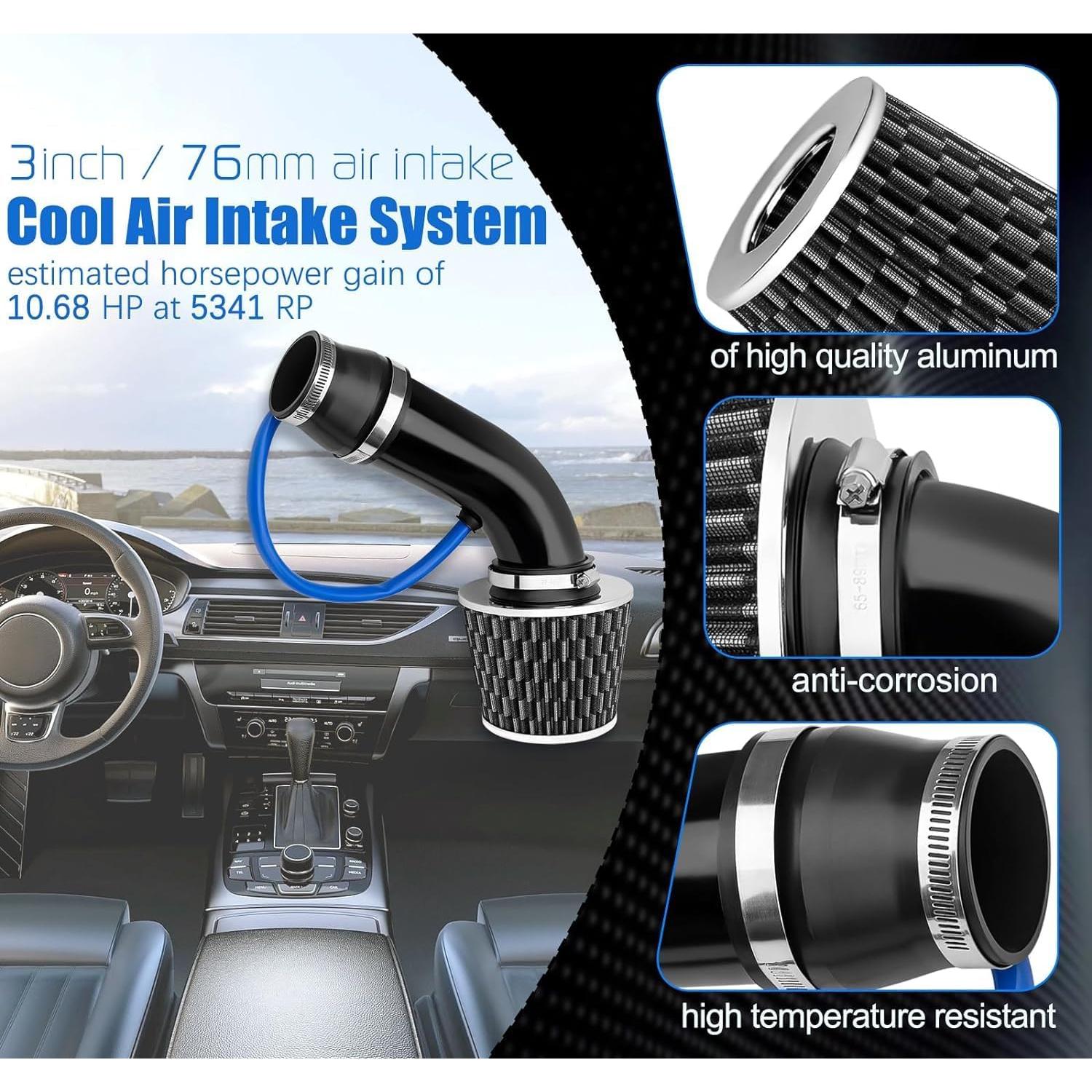 Kit de Entrada de Aire Frío Vechkom 76 mm para Automóviles y Motos