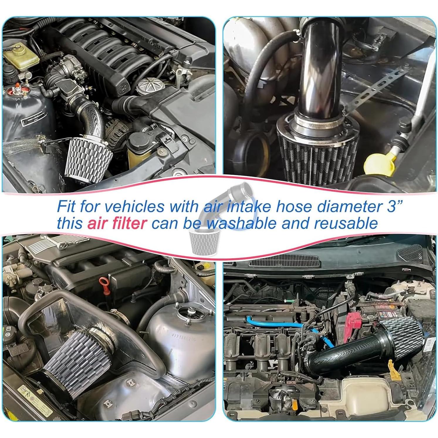 Kit de Entrada de Aire Frío Vechkom 76 mm para Automóviles y Motos