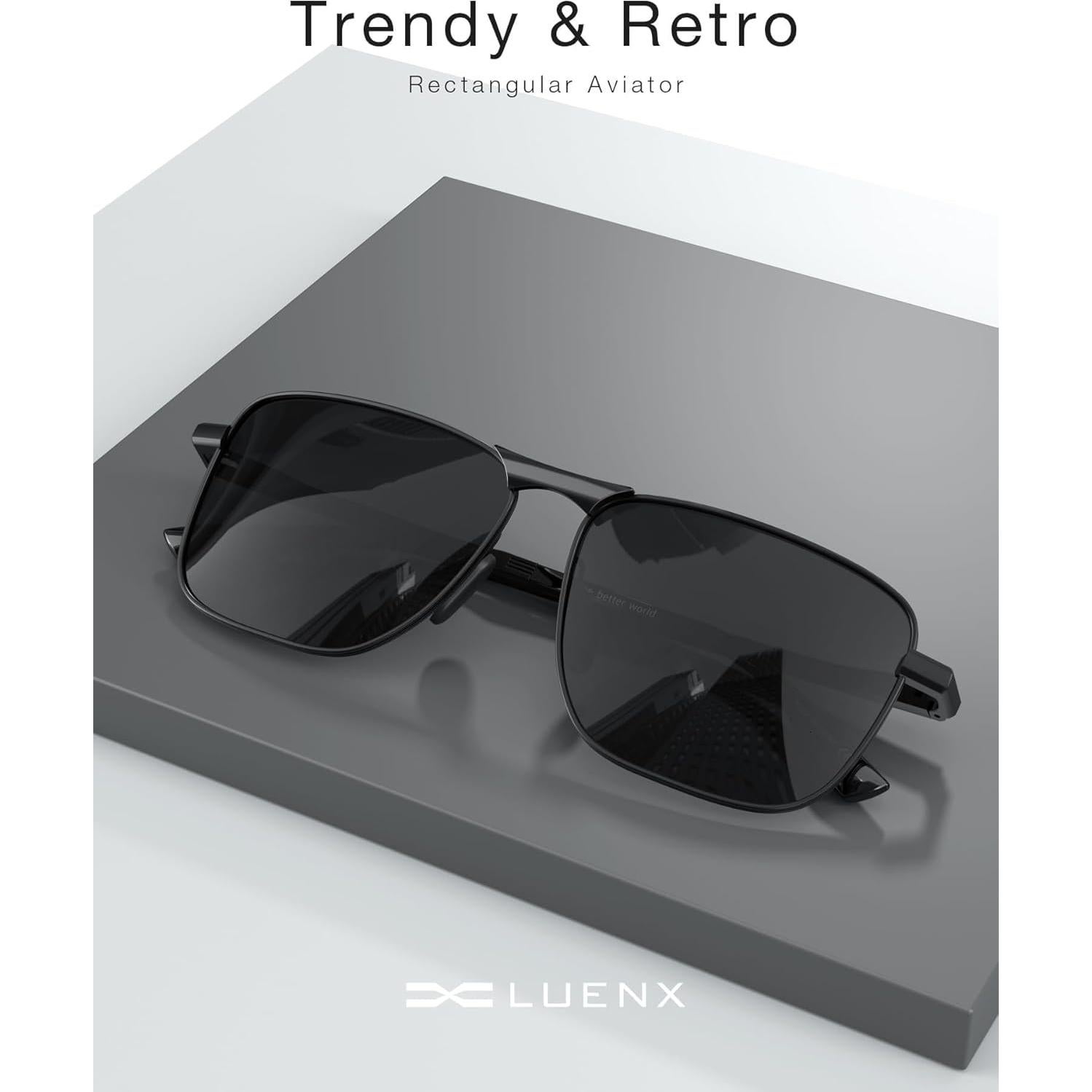 Gafas de sol aviador LUENX polarizadas UV400 retro
