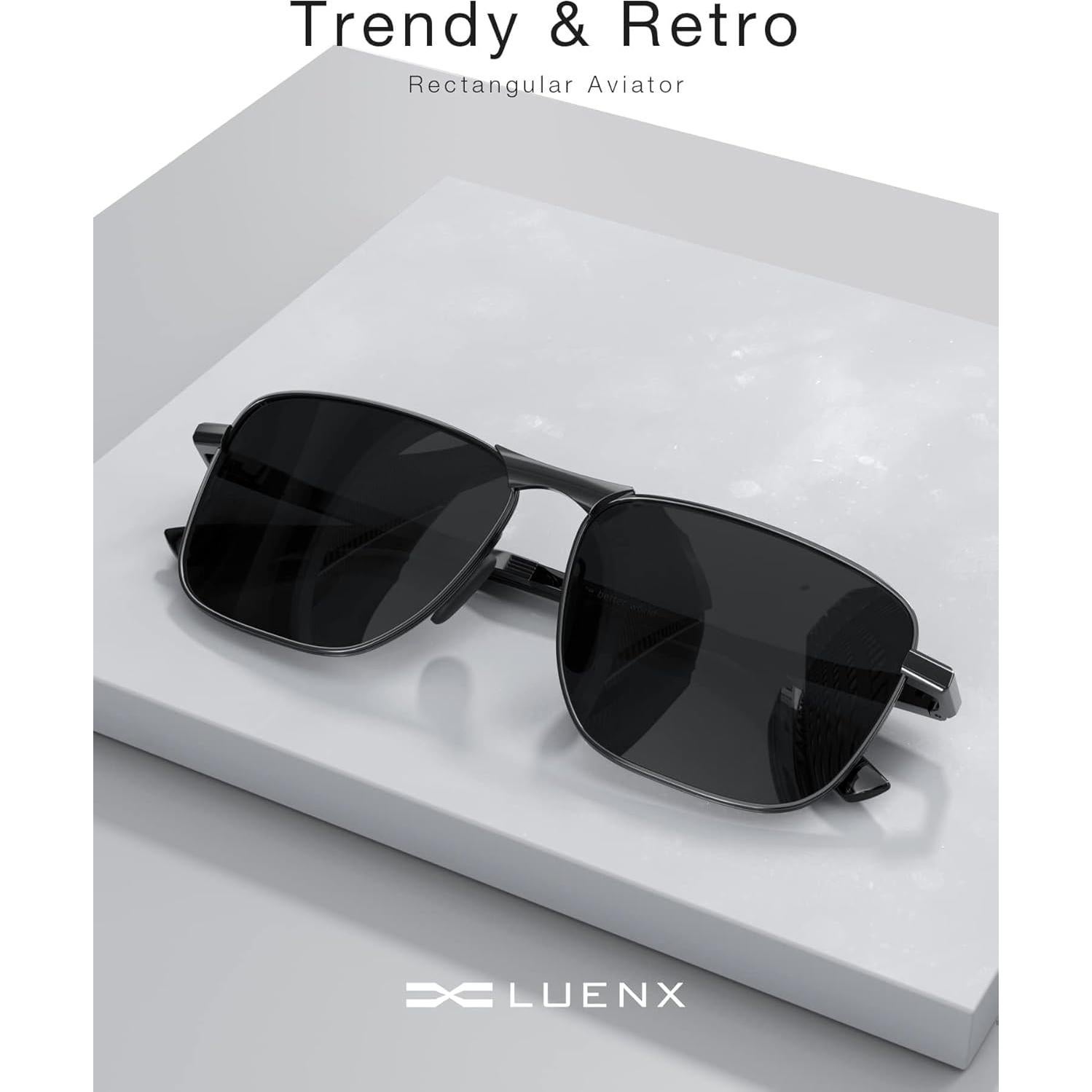 Gafas de sol aviador LUENX polarizadas UV400 retro