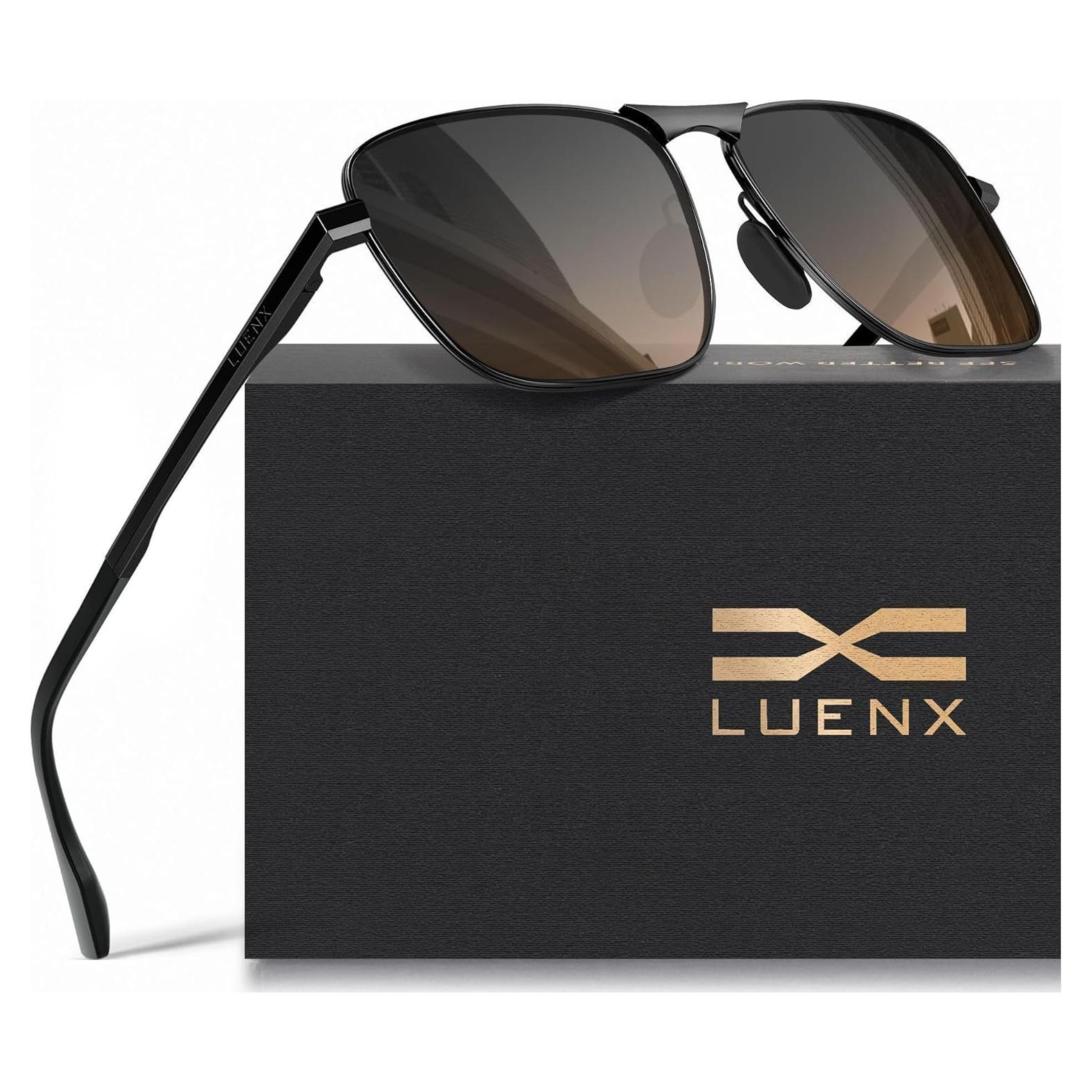 Gafas de sol aviador LUENX polarizadas UV400 retro