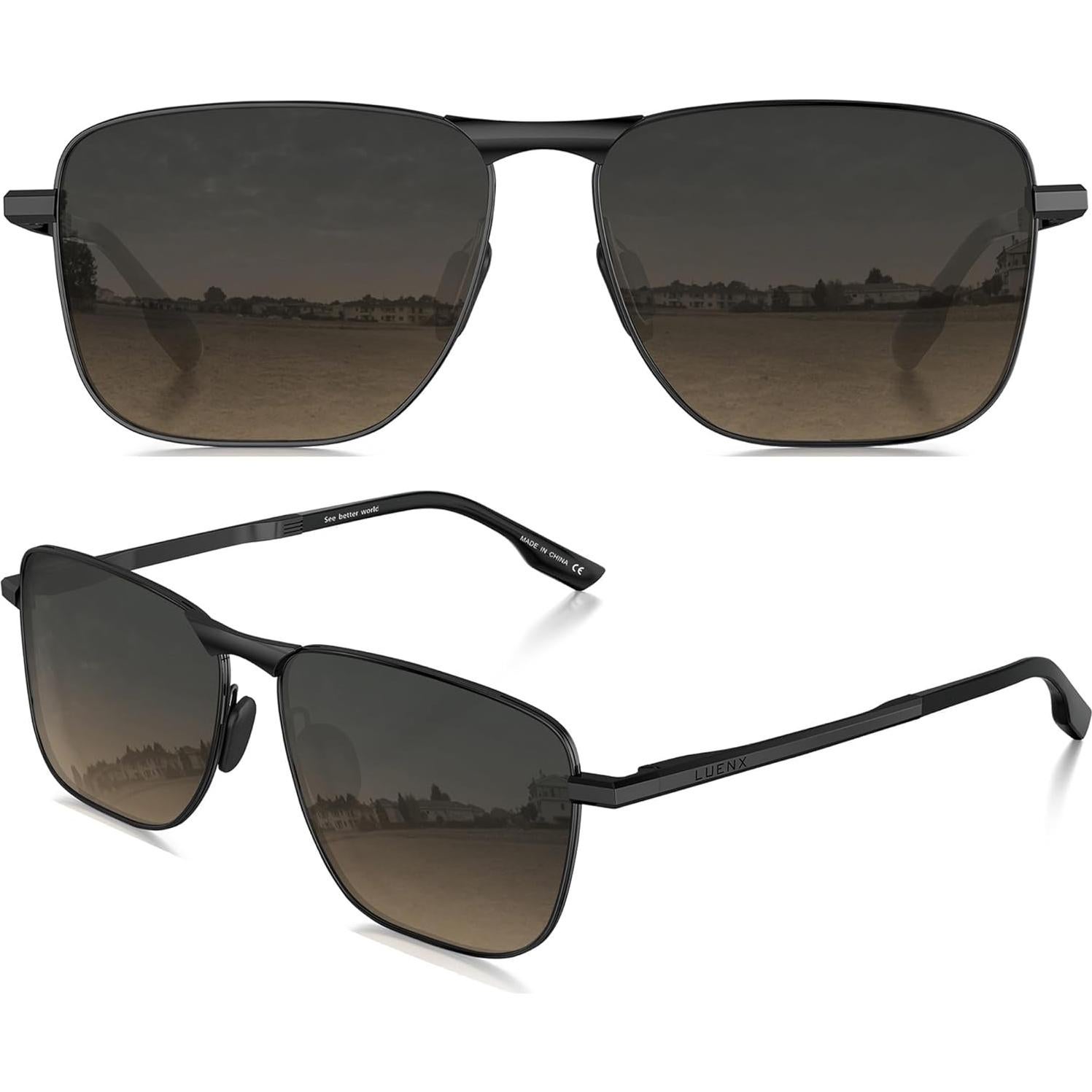 Gafas de sol aviador LUENX polarizadas UV400 retro