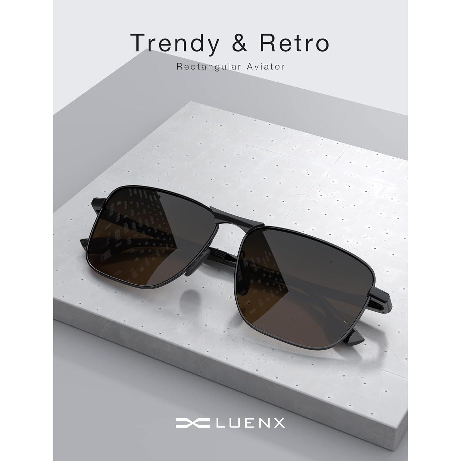 Gafas de sol aviador LUENX polarizadas UV400 retro