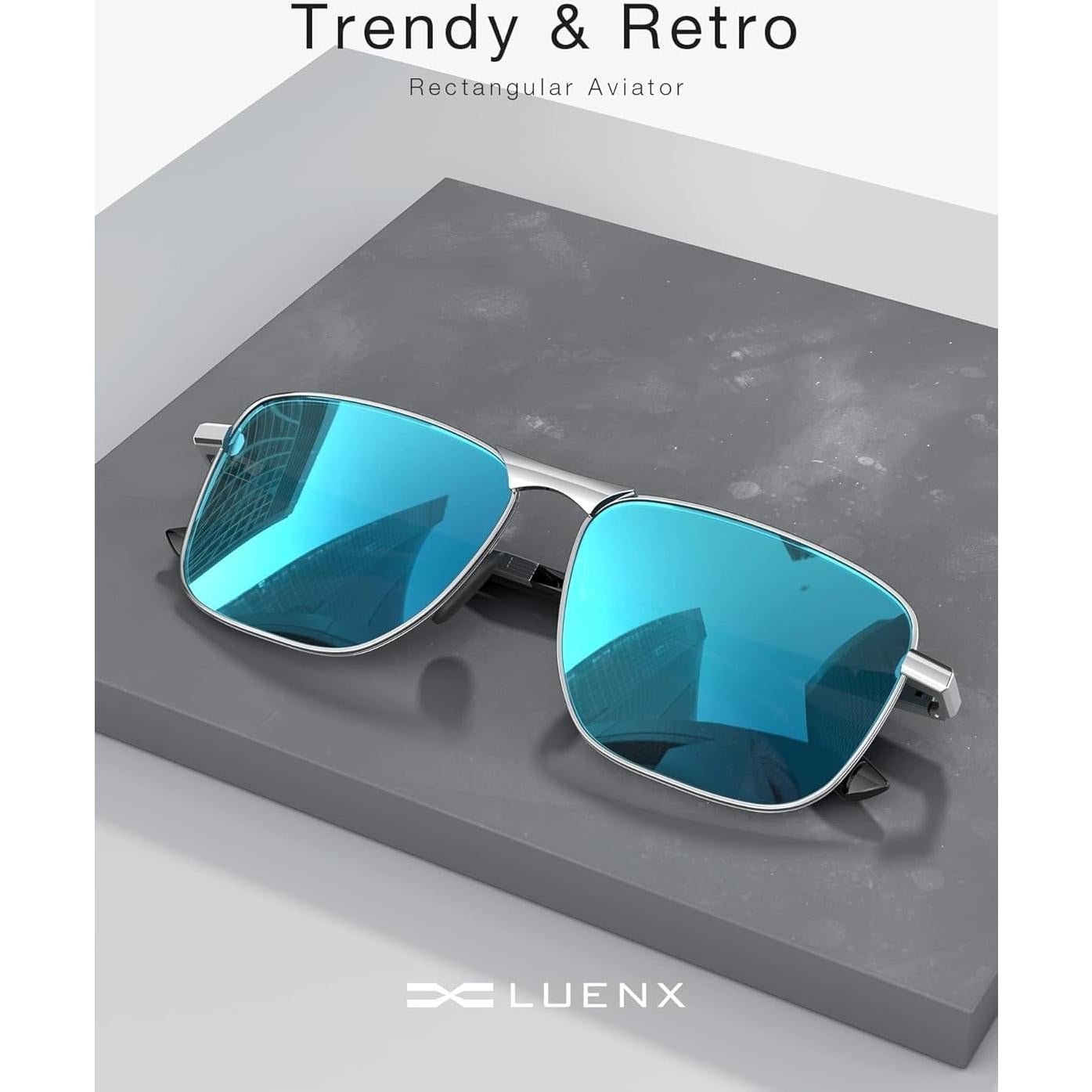 Gafas de sol aviador LUENX polarizadas UV400 para hombres