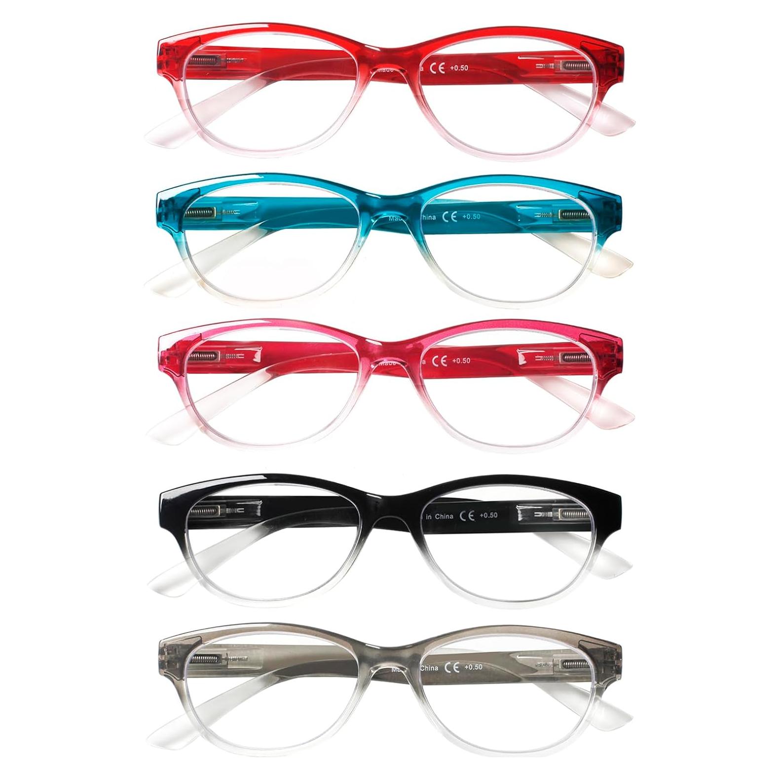 Gafas de lectura Cat Eye SIGVAN 5 pares con bloqueo luz azul