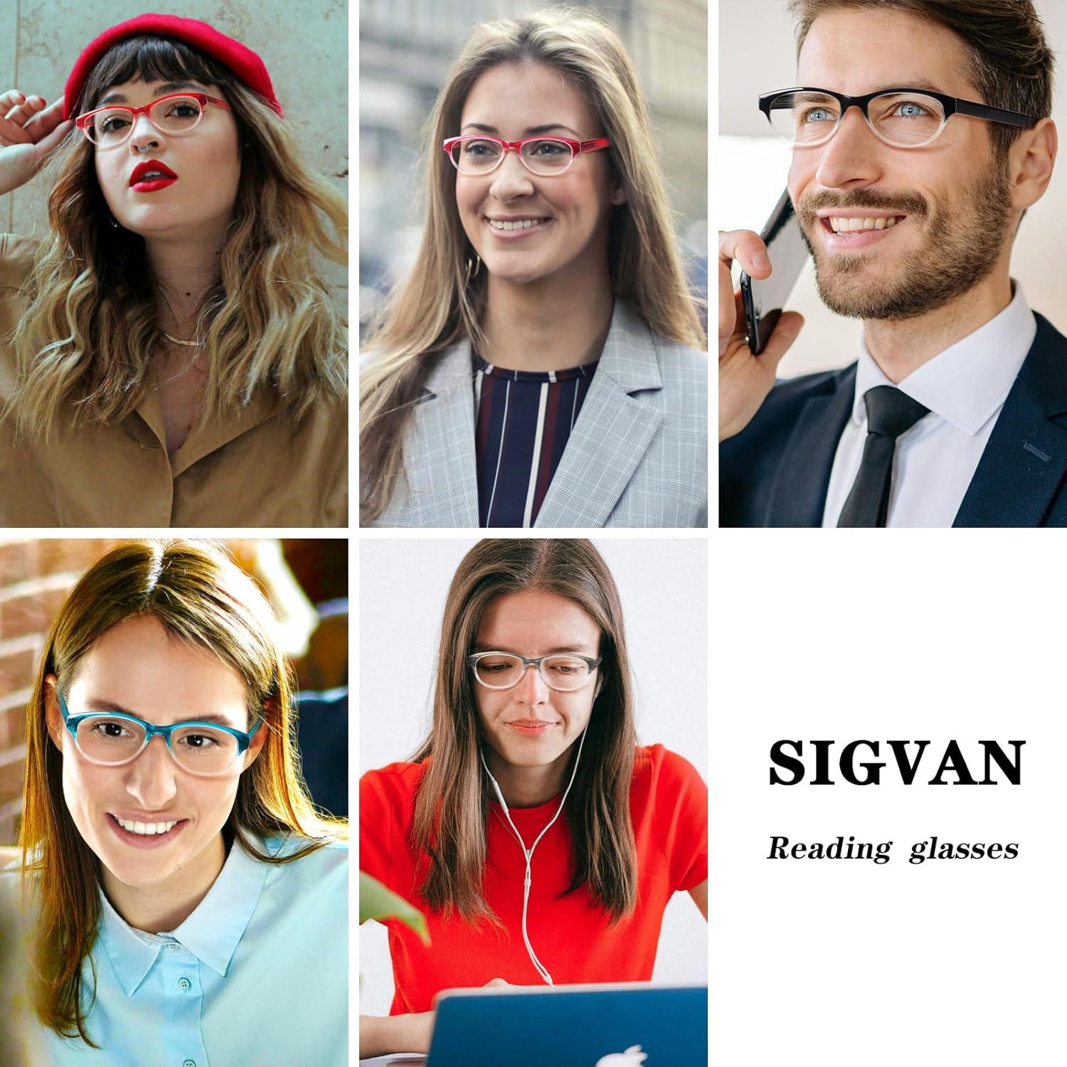 Gafas de lectura Cat Eye SIGVAN 5 pares con bloqueo luz azul