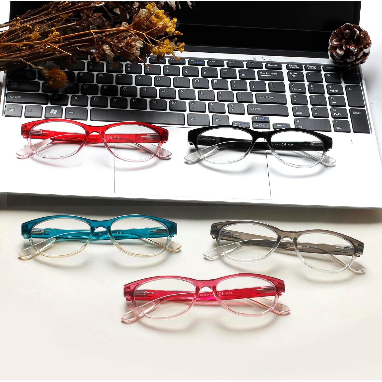 Gafas de lectura Cat Eye SIGVAN 5 pares con bloqueo luz azul